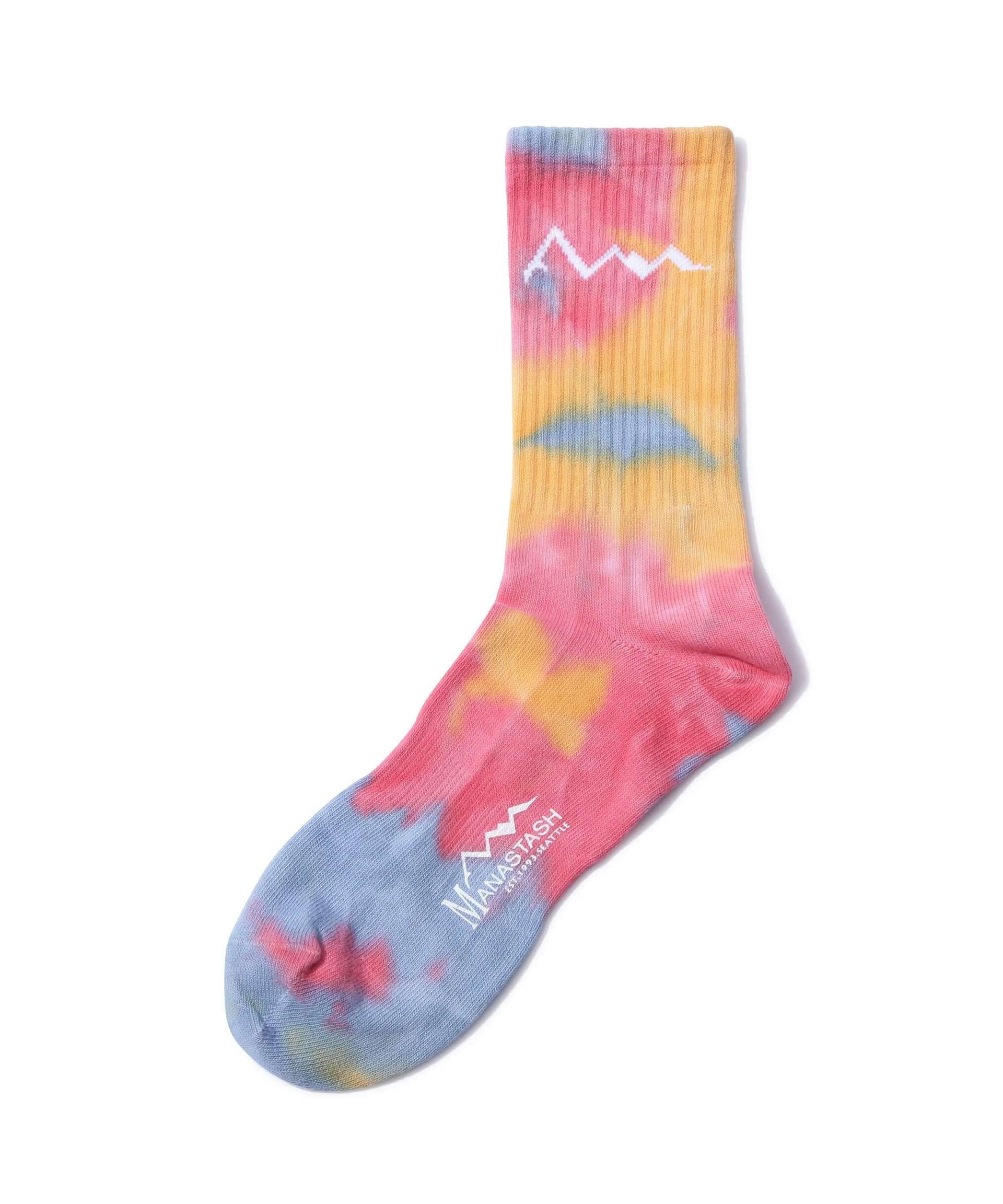 MANASTASH/マナスタッシュ/TIE DYE SOCKS/タイダイソックス レッド