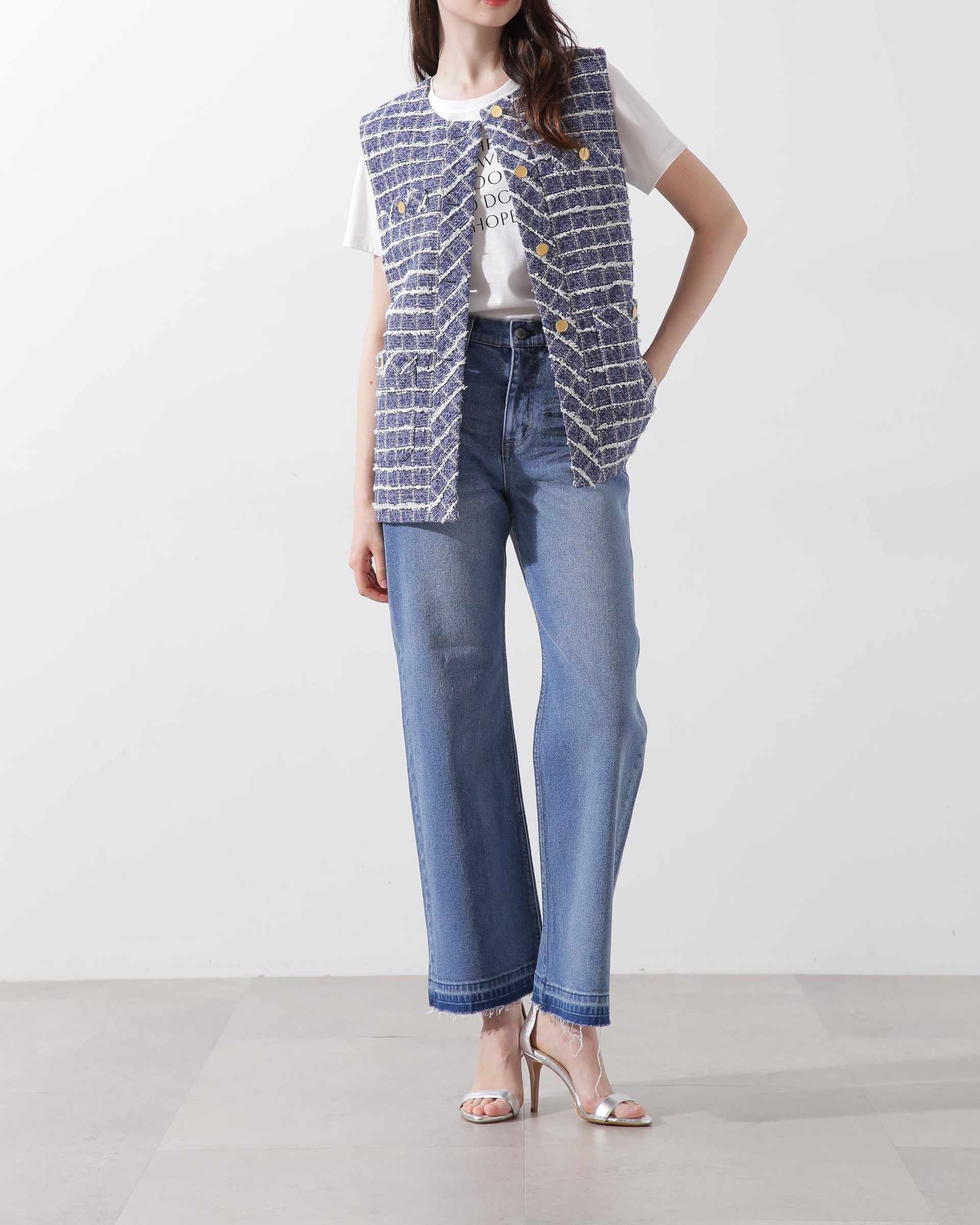 セミワイドデニムパンツ インディゴ