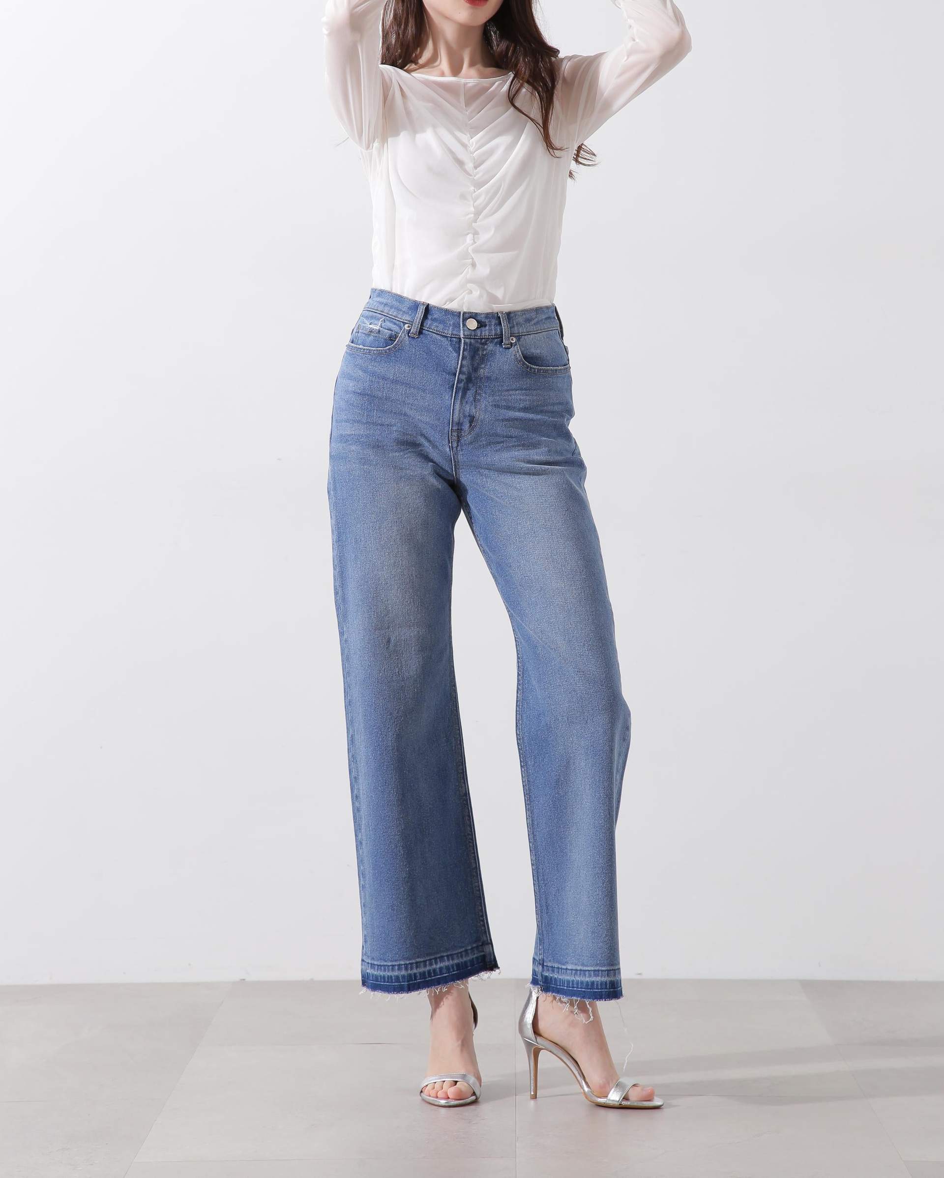 セミワイドデニムパンツ インディゴ