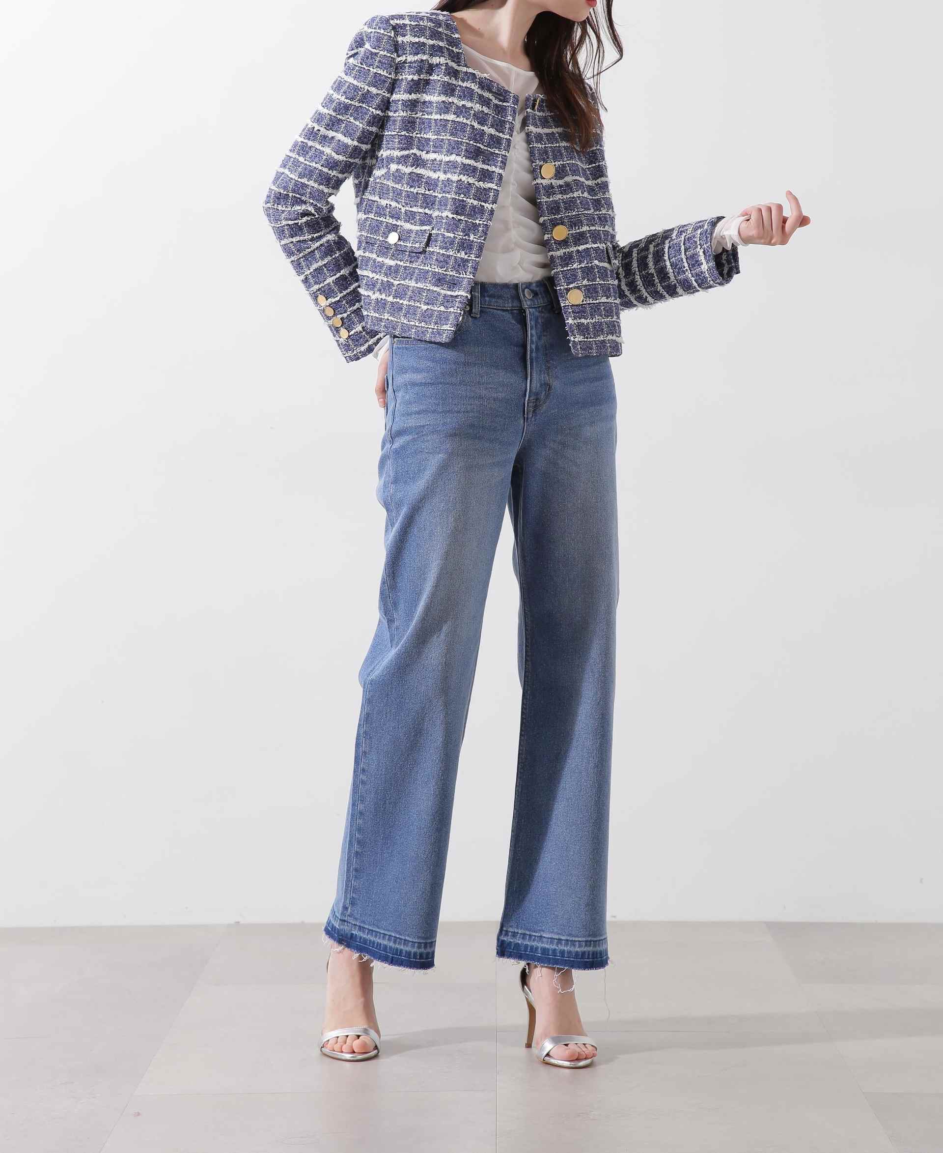 セミワイドデニムパンツ インディゴ