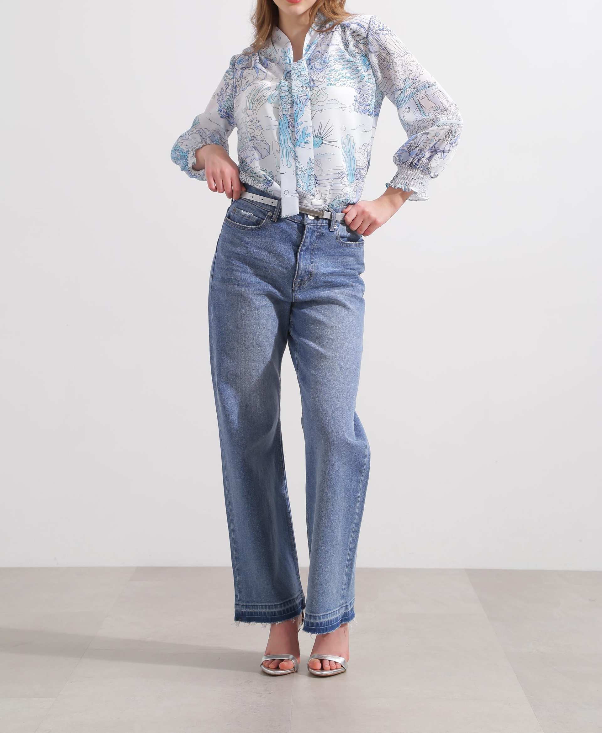 セミワイドデニムパンツ インディゴ