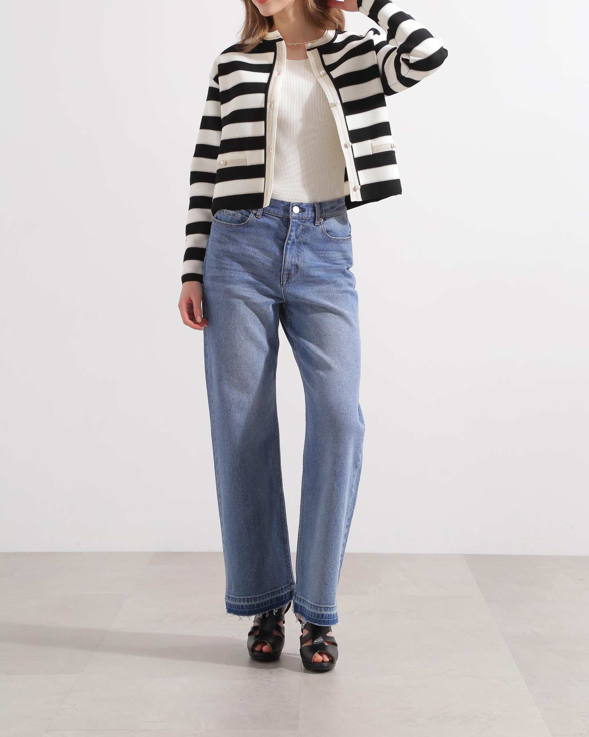 セミワイドデニムパンツ インディゴ