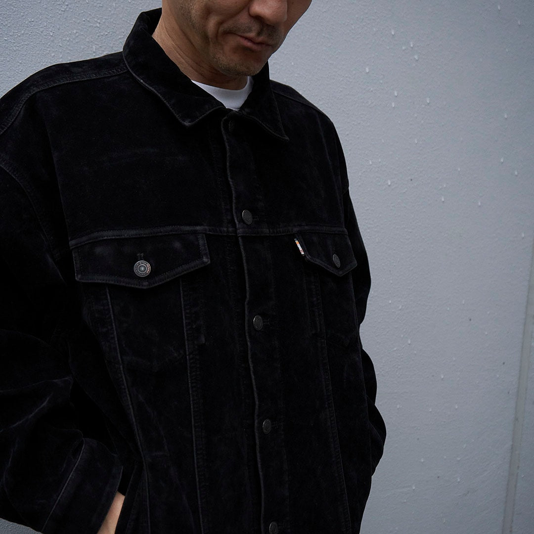 Suede Leather Trucker JKT