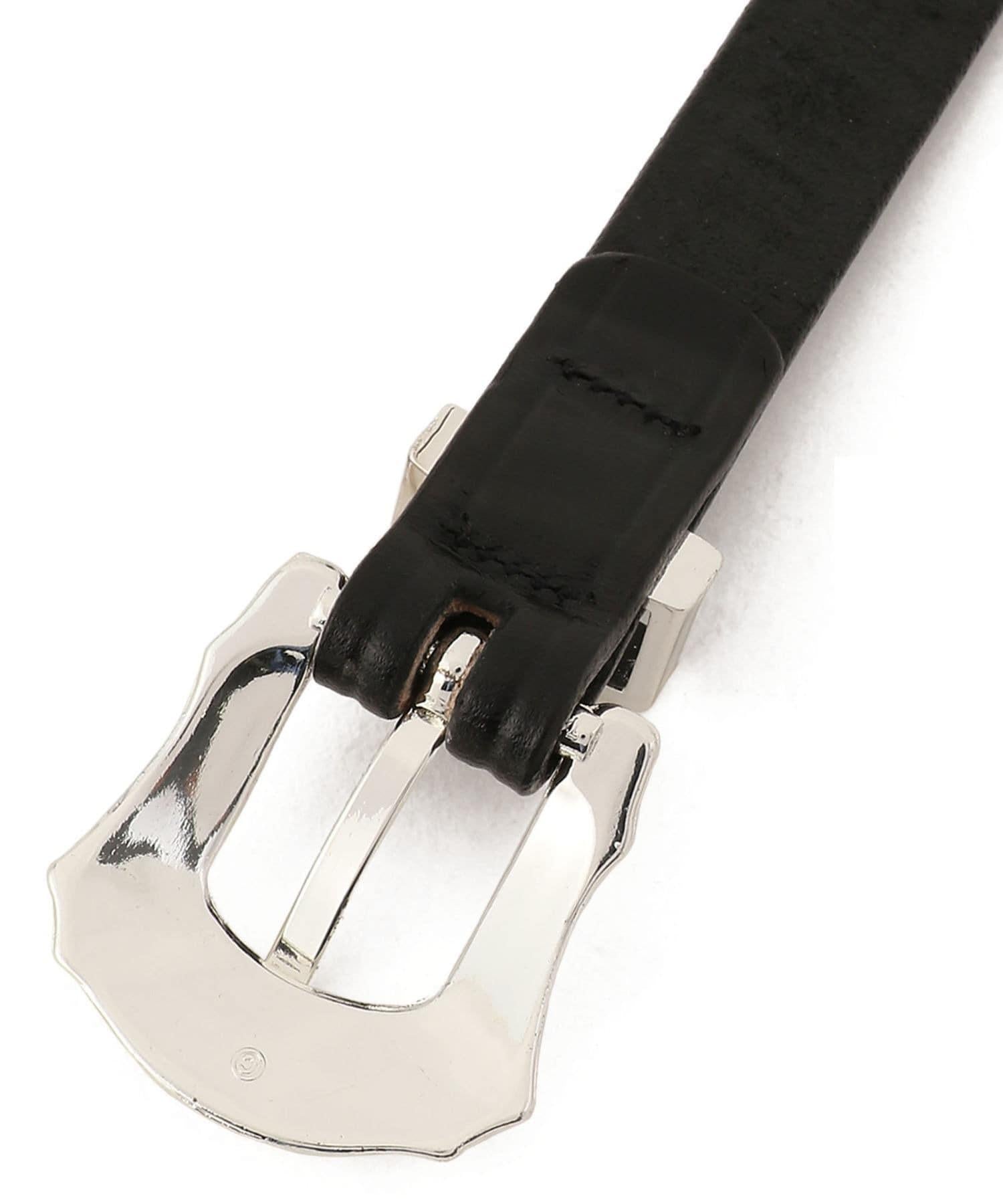 TO>Y LEATHE>/3/4inch 3-Piece SilveRuckle SetRelt ブラック