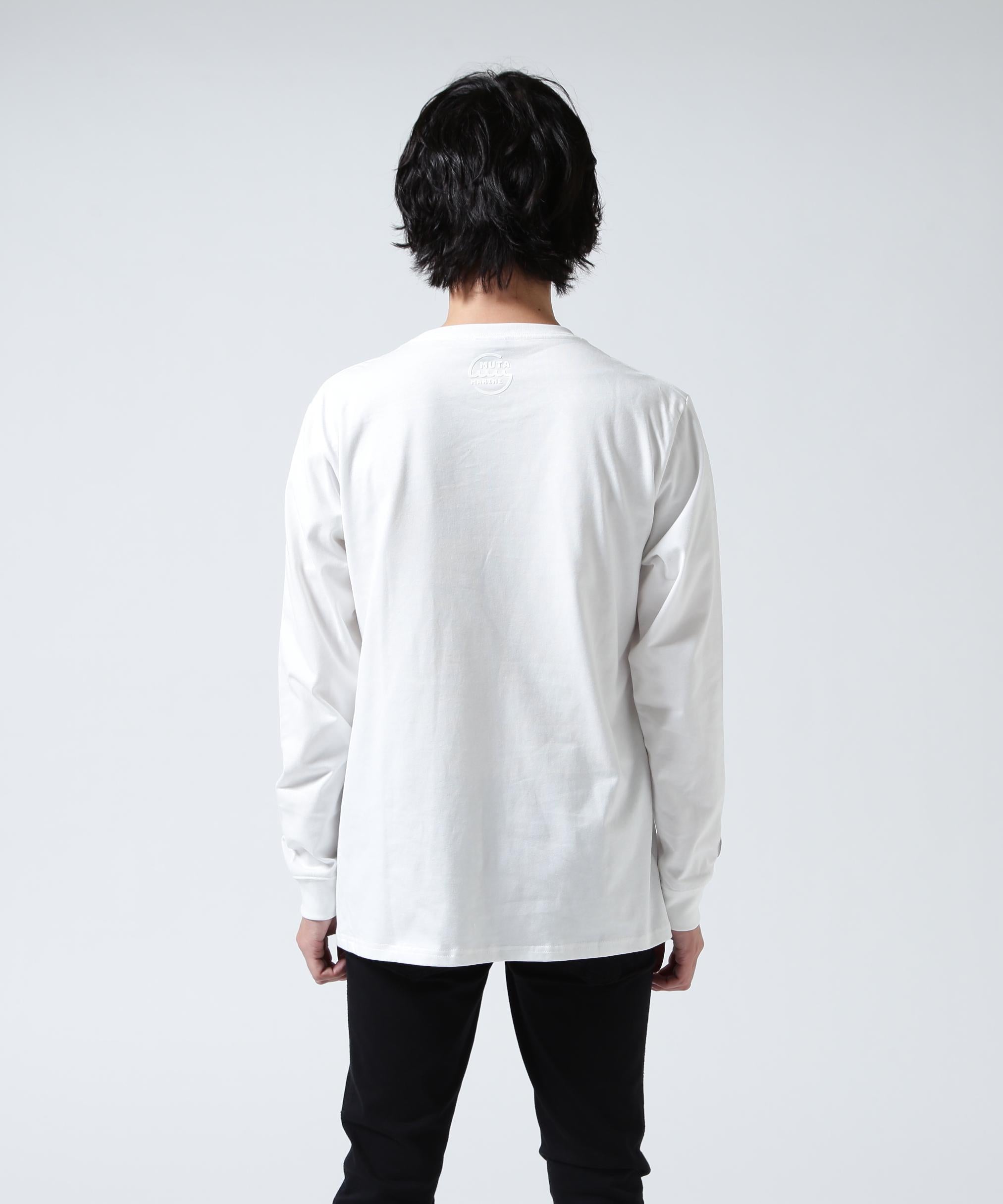 muta MARINE/ムータ マリン/別注 Three America Heart LS TEE ホワイト