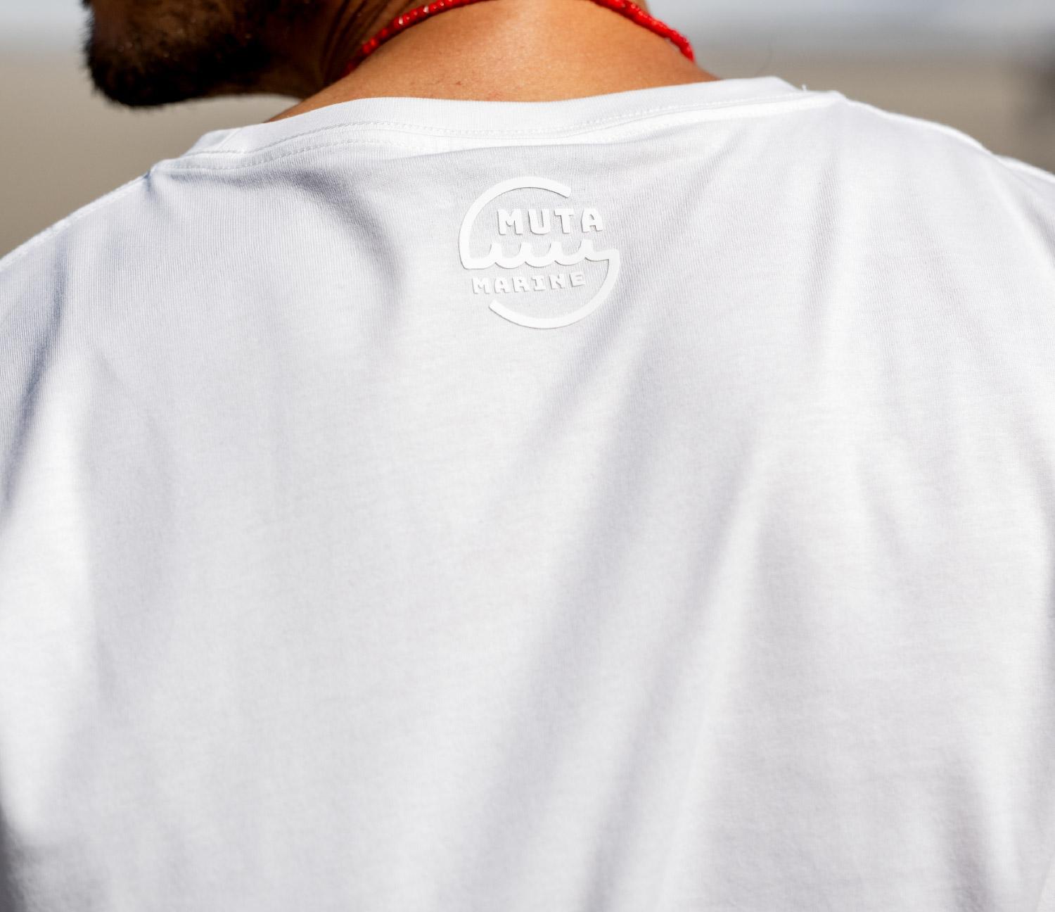 muta MARINE/ムータ マリン/別注 Three America Heart LS TEE ホワイト