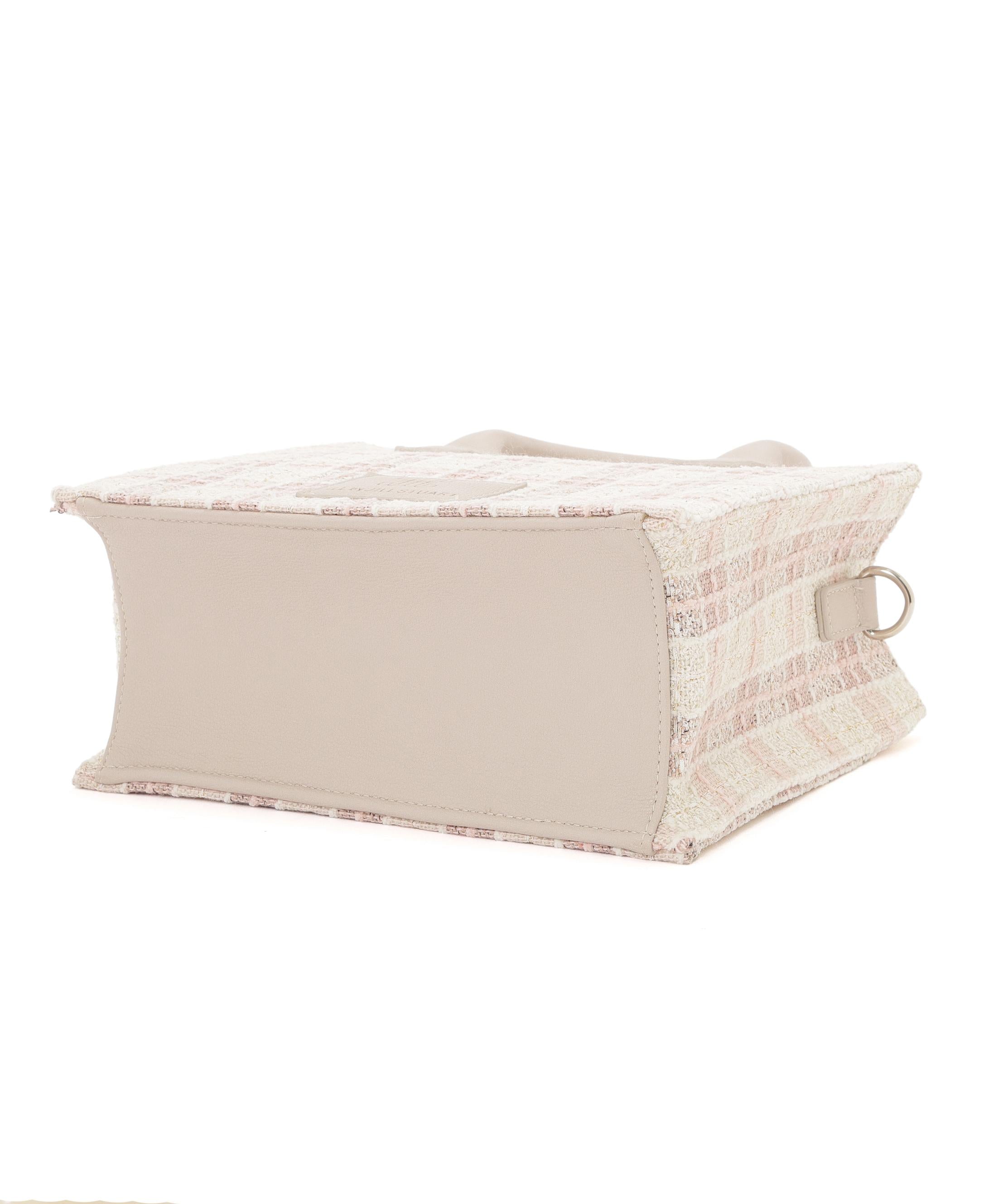 ツイードチェックトートバッグ ピンク