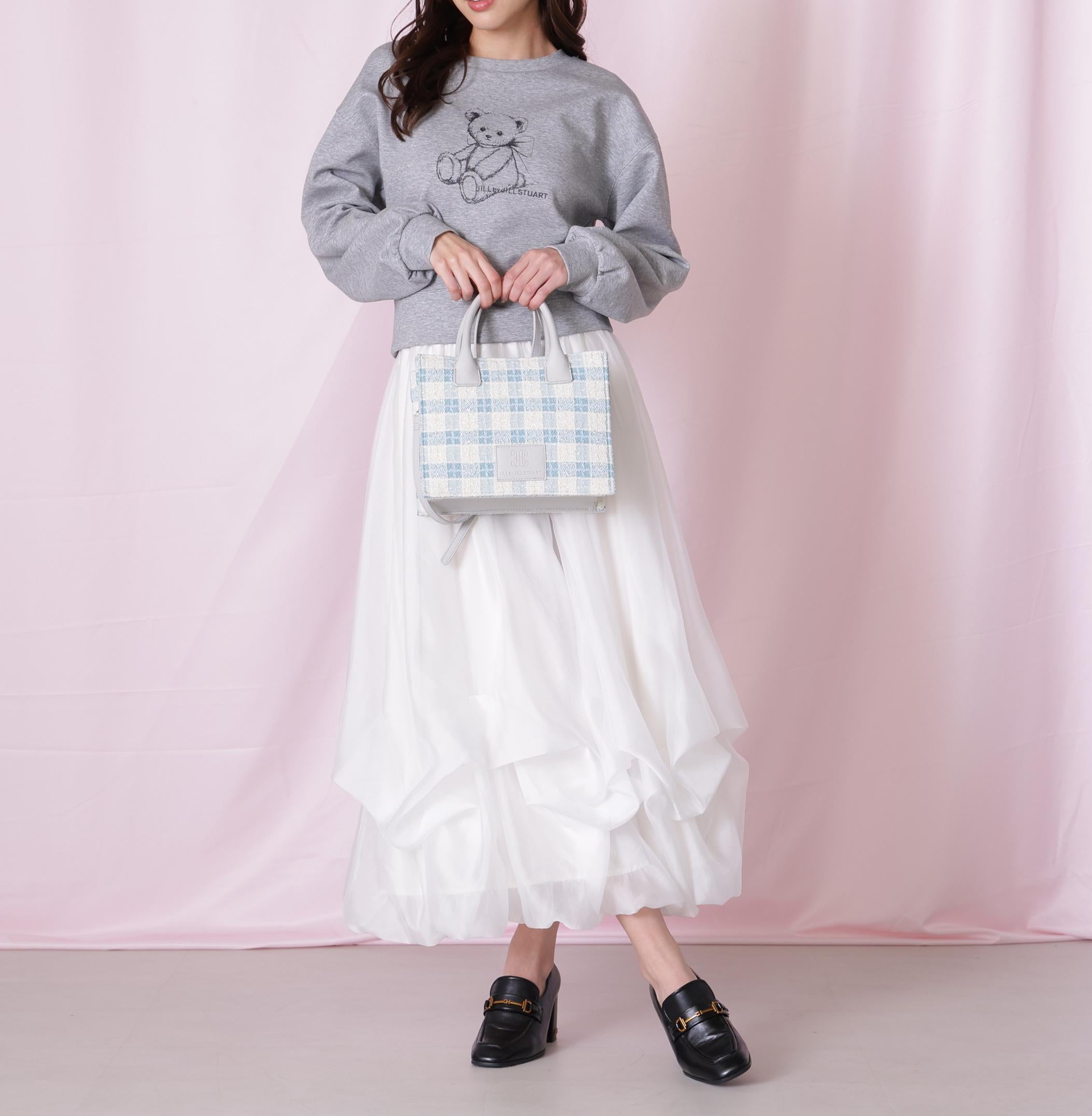 ツイードチェックトートバッグ ブルー