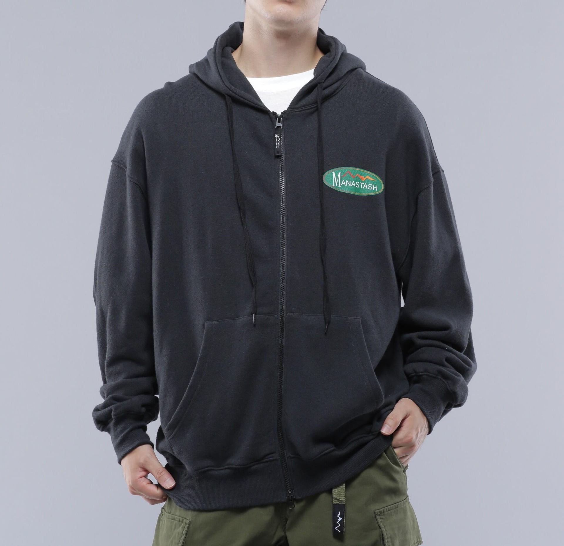 MANASTASH/マナスタッシュ/CASCADE HOODIE O>IGINAL LOGO ブラック