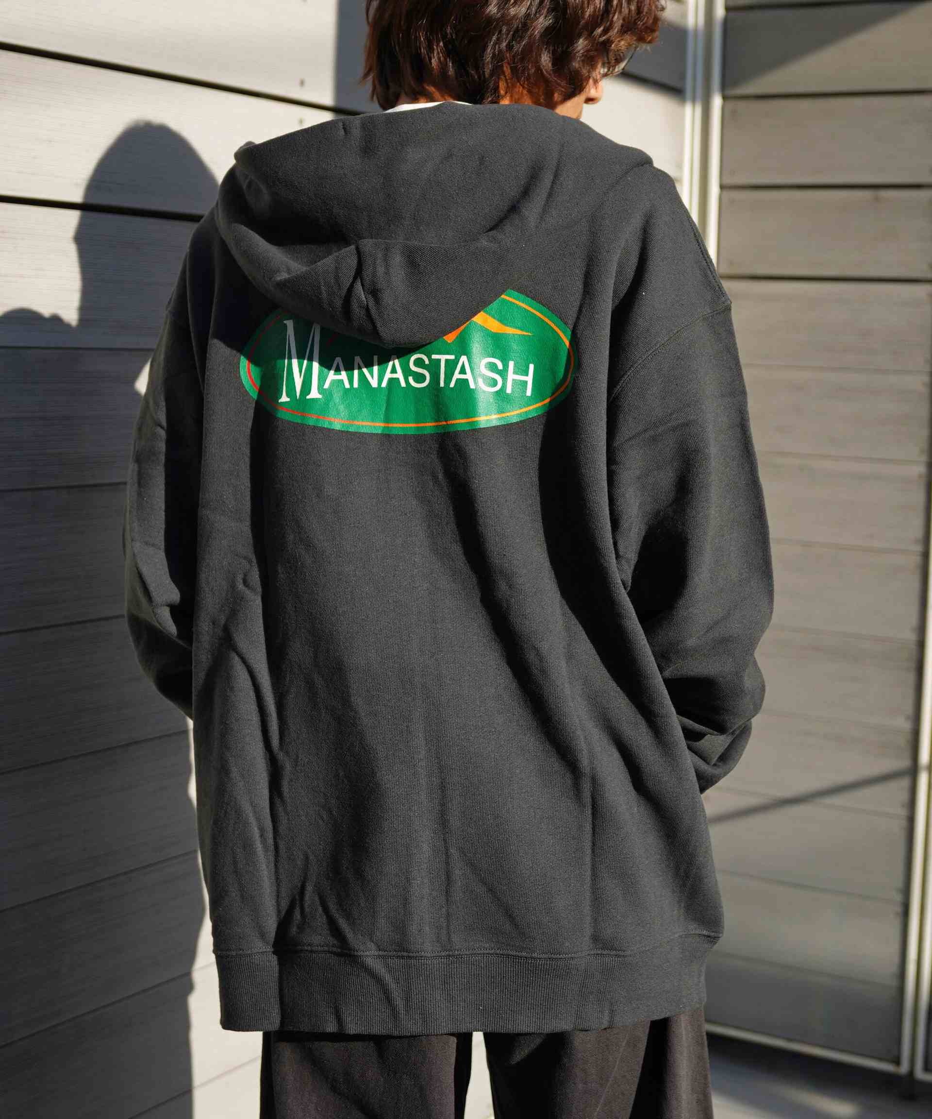MANASTASH/マナスタッシュ/CASCADE HOODIE O>IGINAL LOGO ブラック