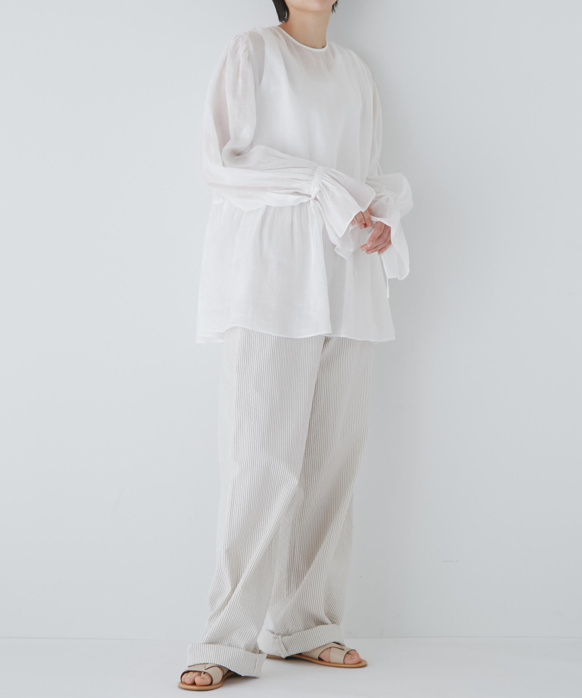 菊池亜希子×LEE×hwコラボボリュームブラウス(オフィシャルサイト限定”丈長めあり”) ホワイト