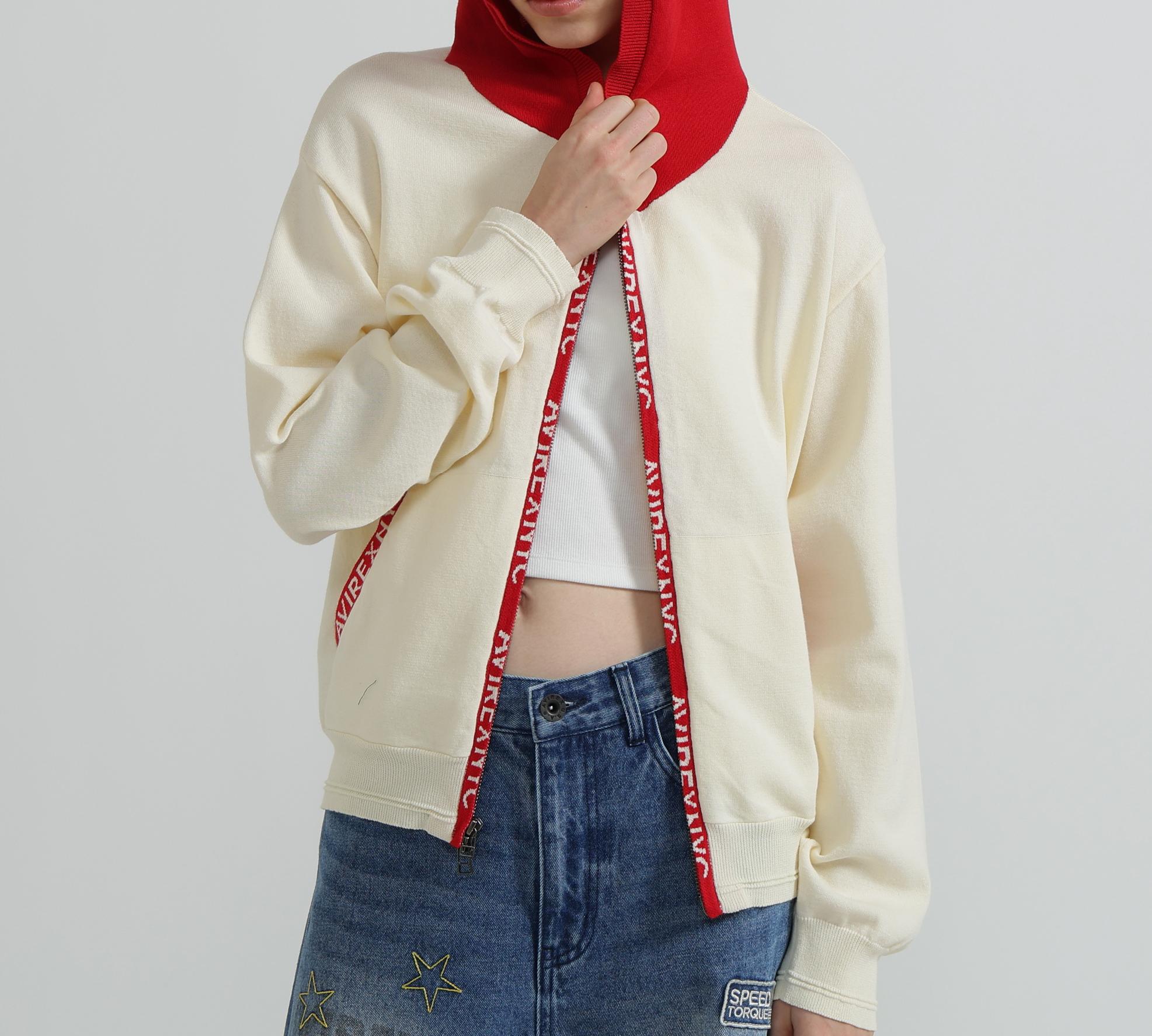 《WOMAN》SWEAT LOOK KNIT HOODIE オフホワイト3