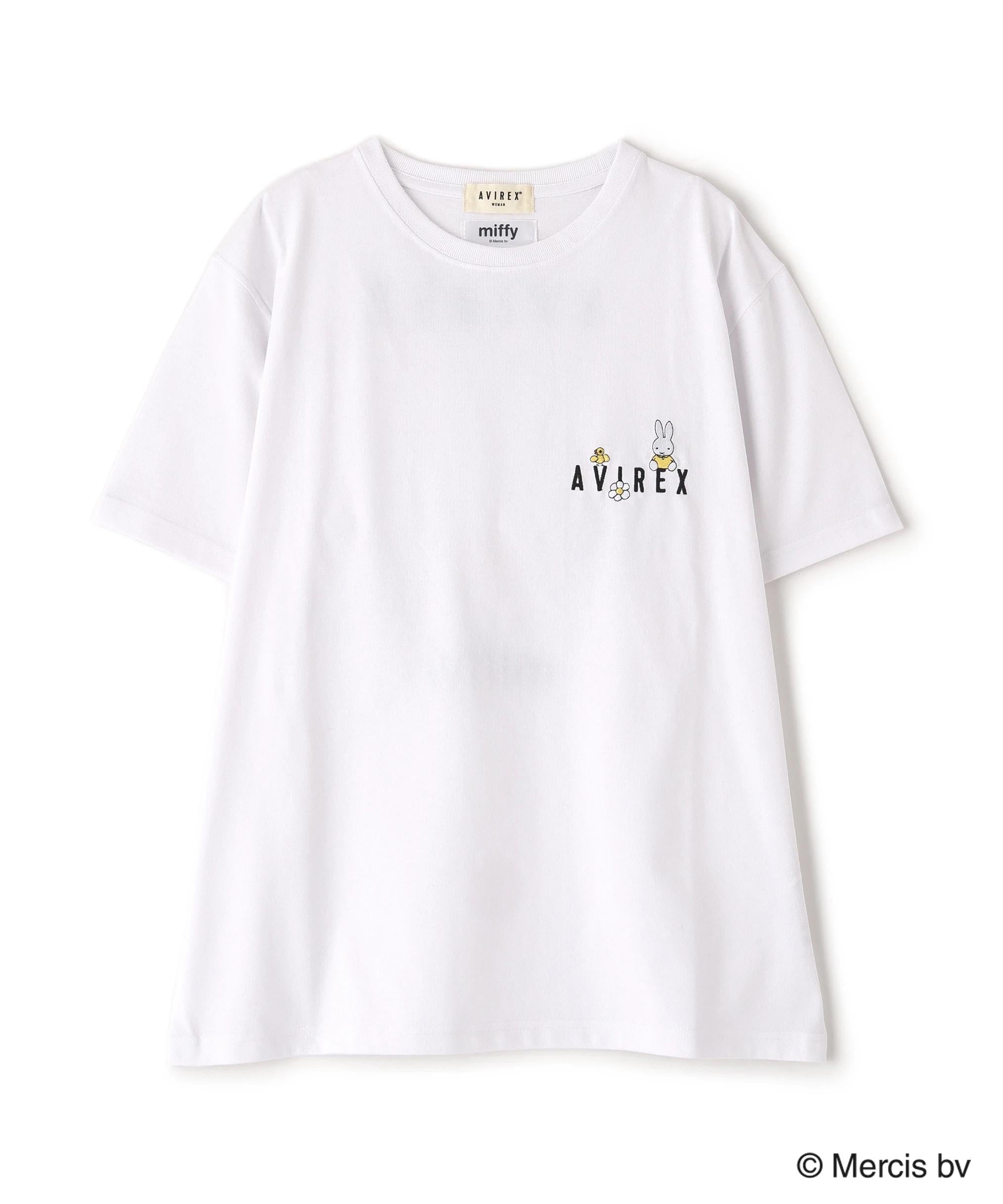 《AVI>EX×miffy》WER限定 EMR>OIDE>Y T-SHI>T/アヴィレックス×ミッフィー 刺繍Tシャツ ホワイト