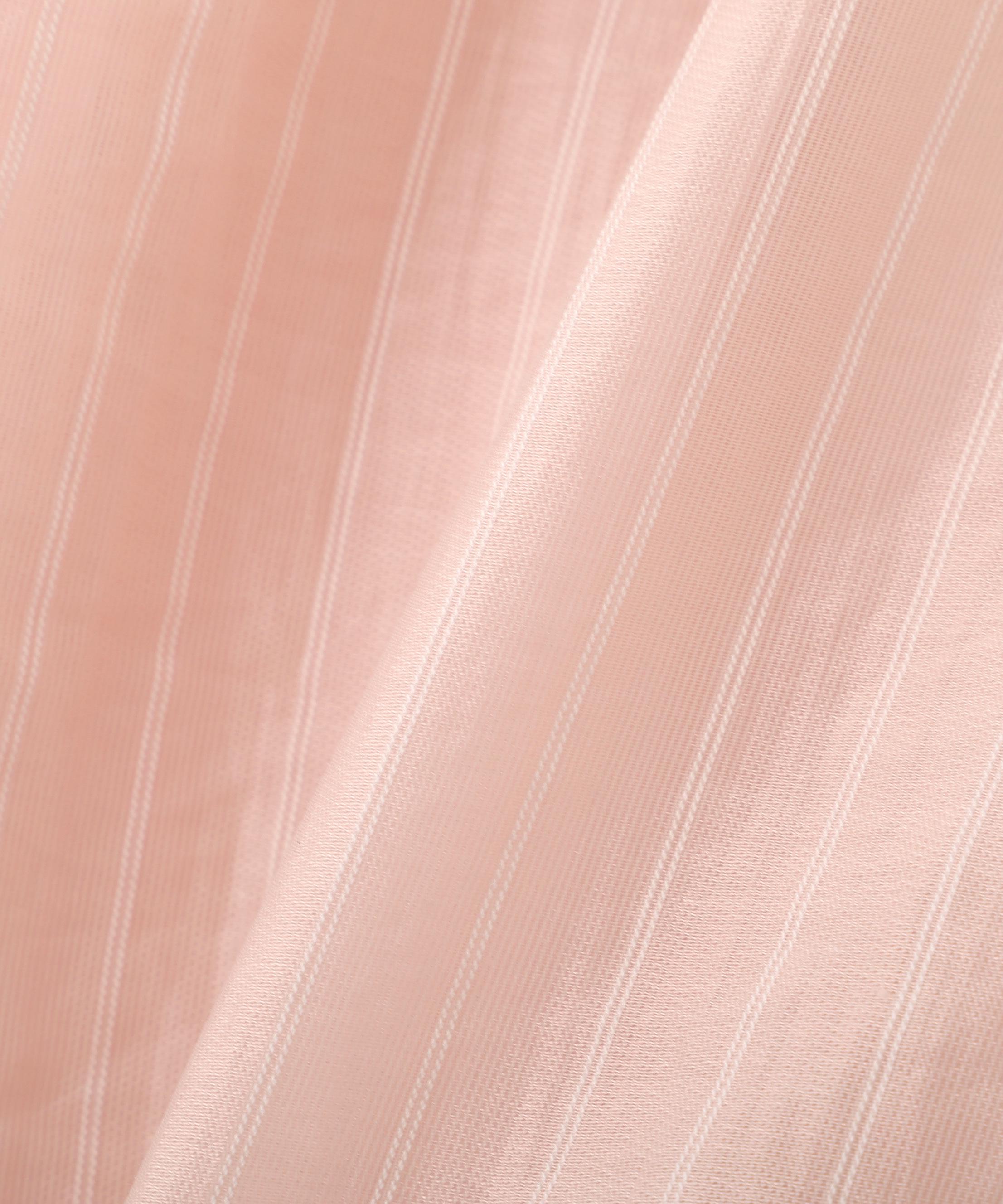 シアーダブルストライプシャツ ピンクベース1