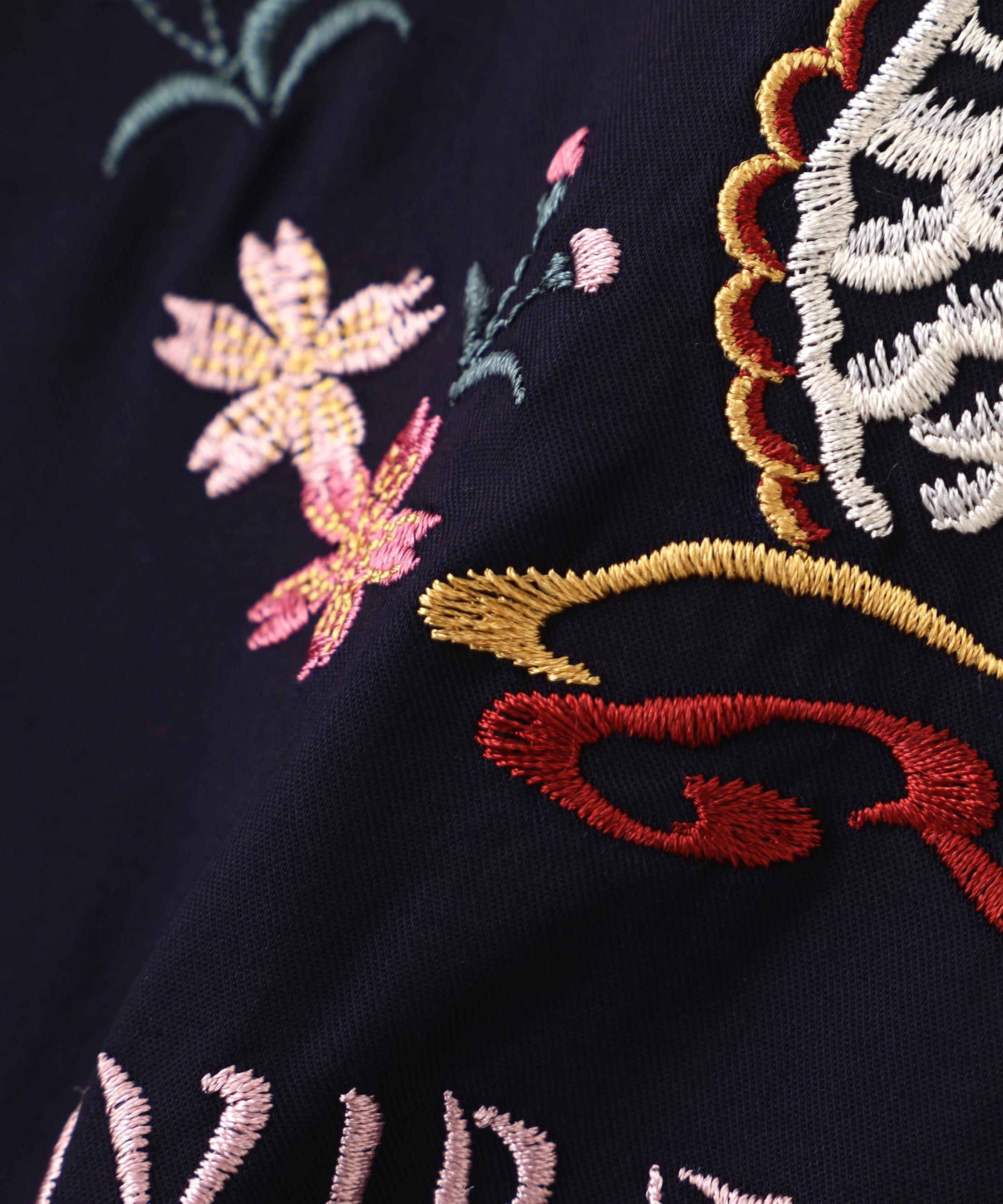 SOUVENIR S/S SHIRT”DRAGON &CHERRY BLOSSOMS” ネイビー