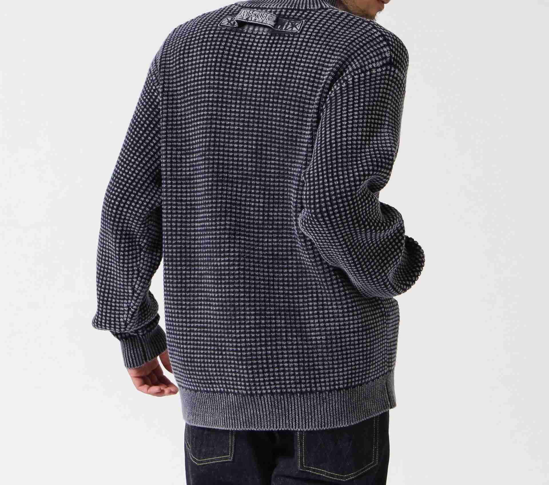 《直営店限定》FADE WASH COMMAND ZIP UP KNIT / フェイドウォッシュ コマンド ジップアップ ニット ネイビー