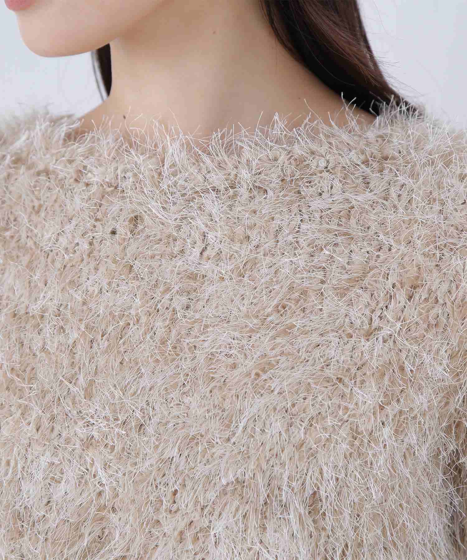 ミックスシャギーニット ベージュミックス2