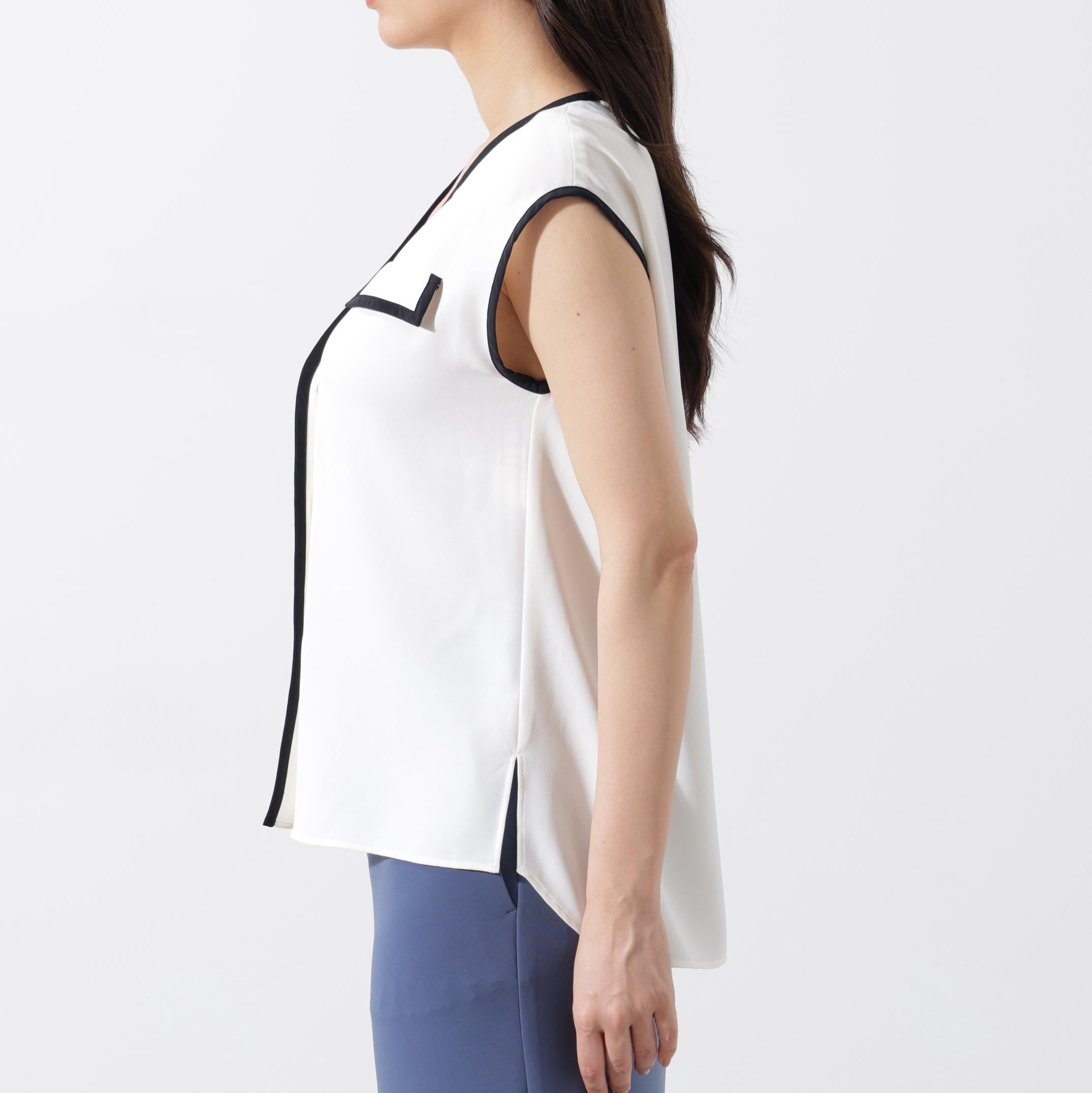 パイピングダブルブラウス ホワイト