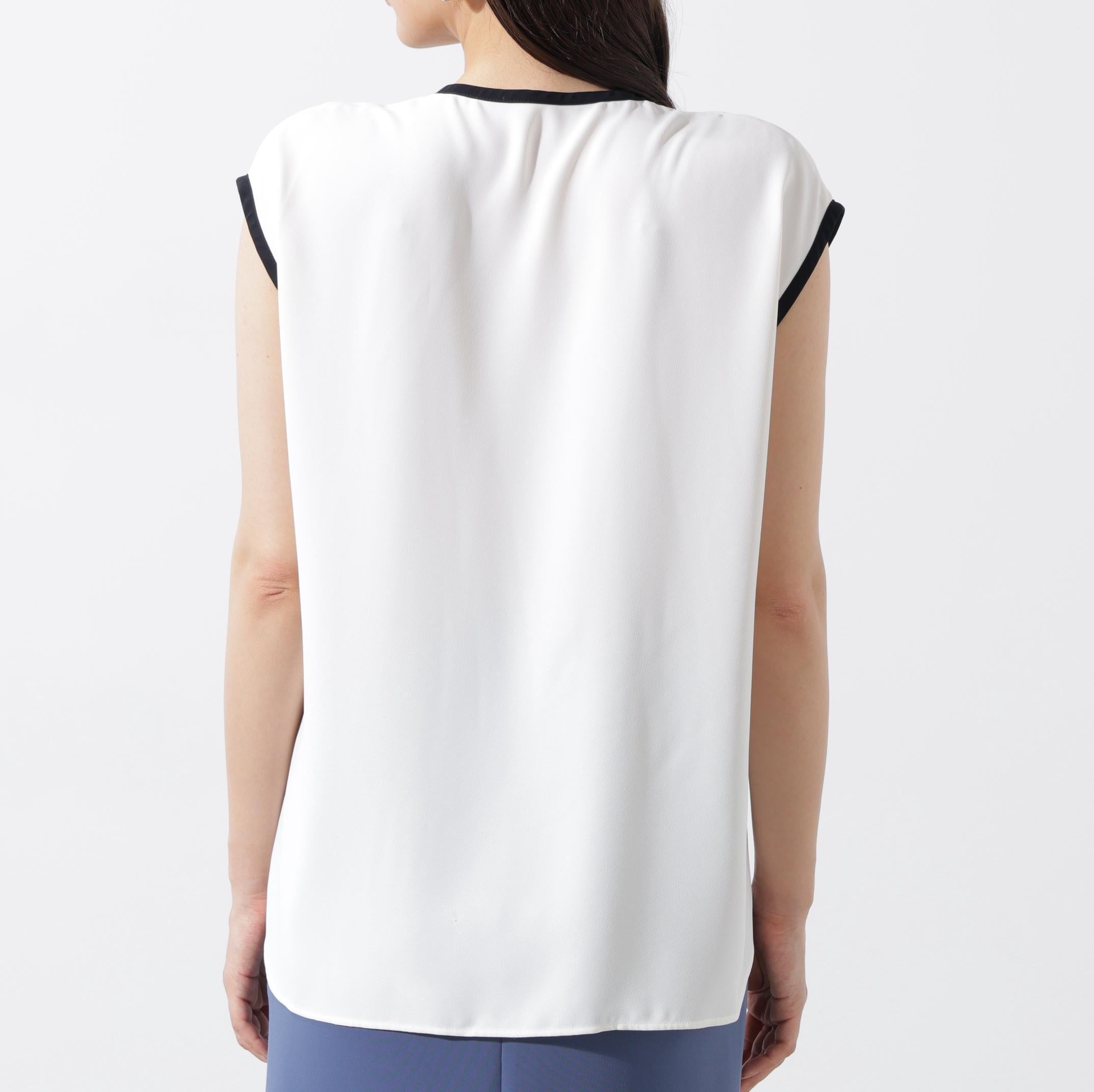 パイピングダブルブラウス ホワイト