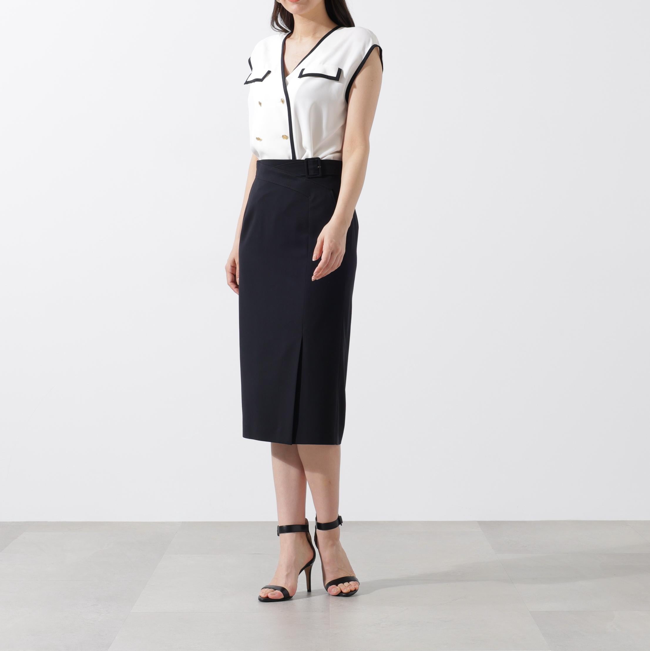 パイピングダブルブラウス ホワイト