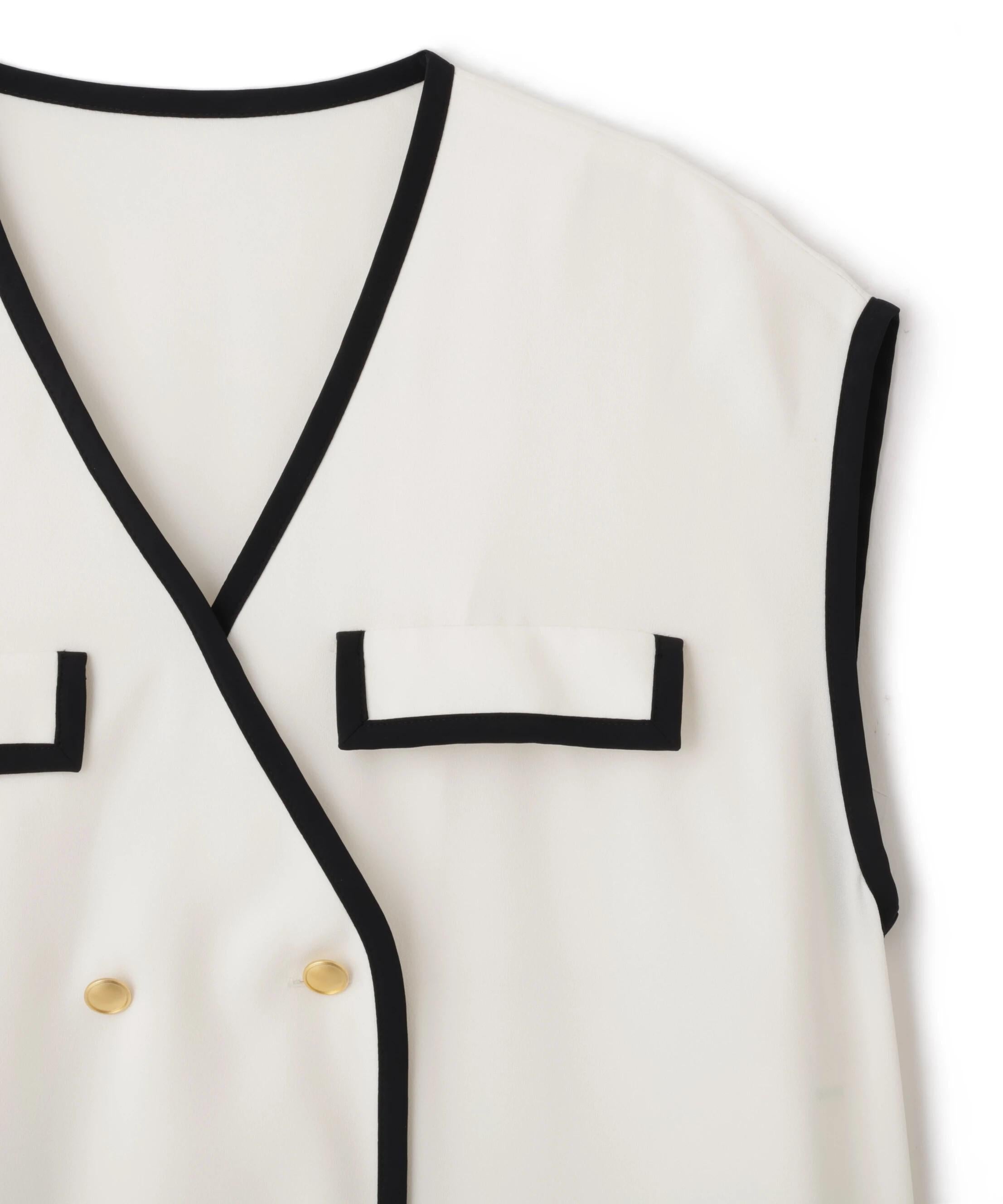 パイピングダブルブラウス ホワイト