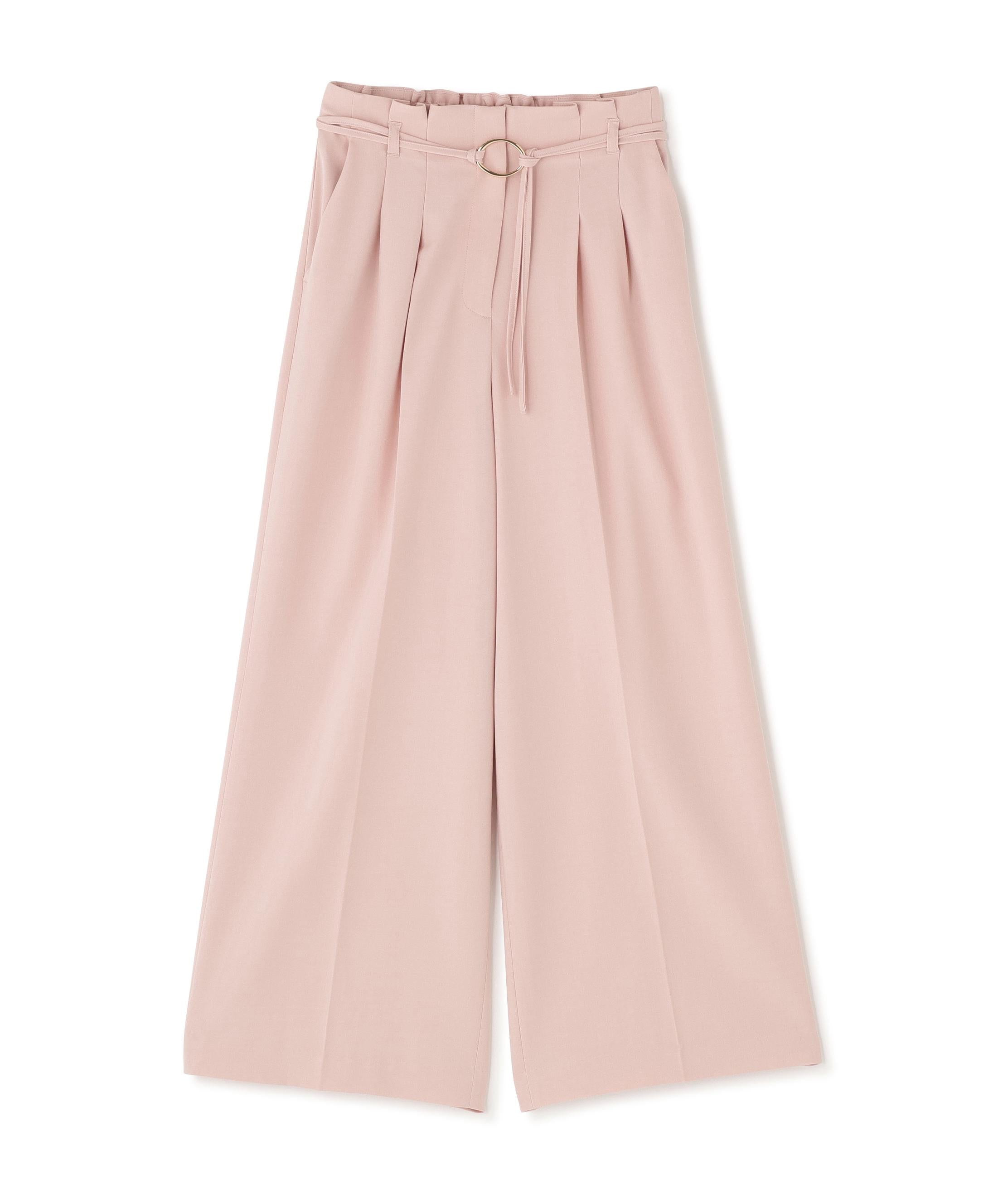 ダブルベルトワイドパンツ ピンク