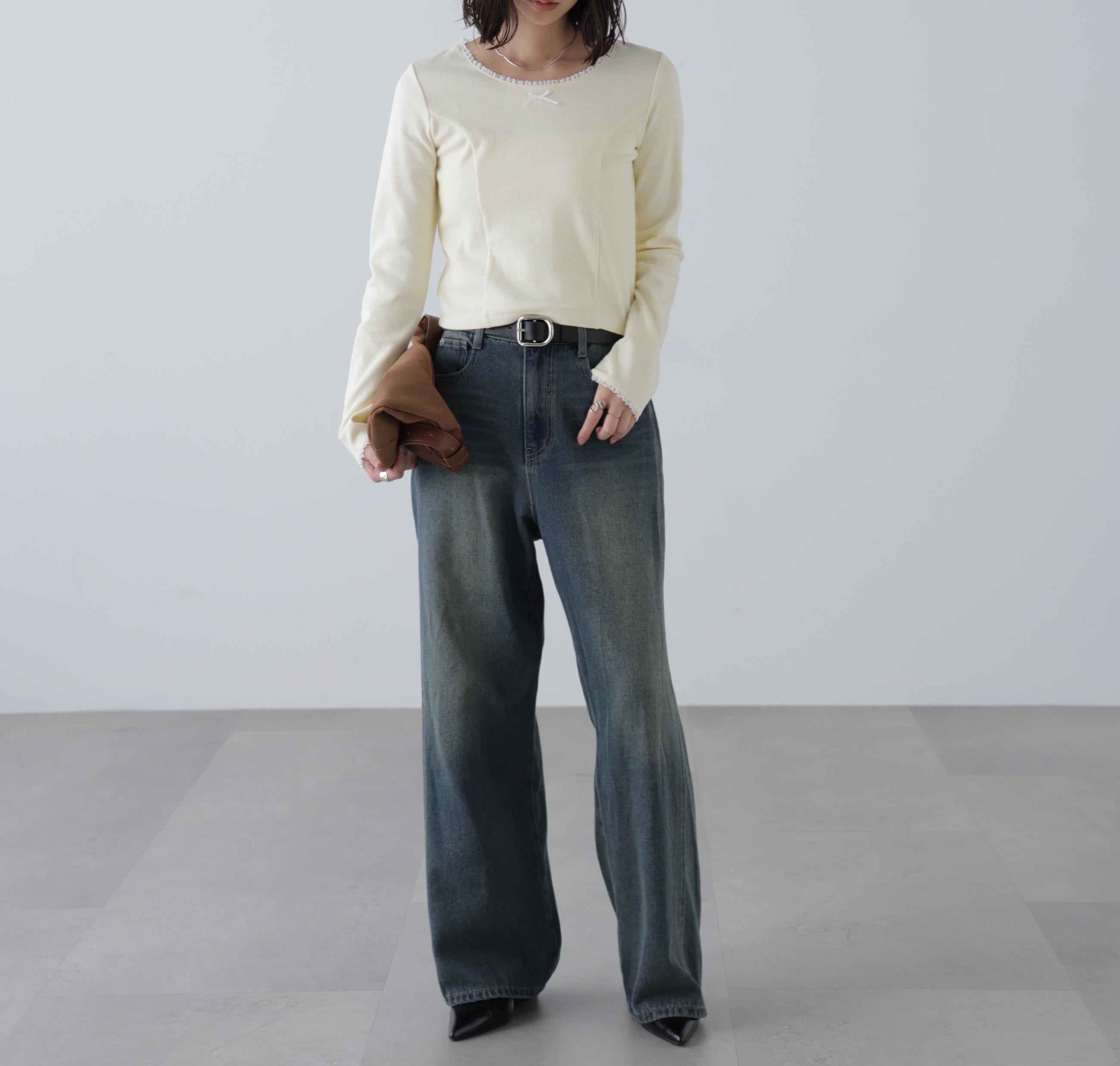 コンパクトフリルカットソー オフ