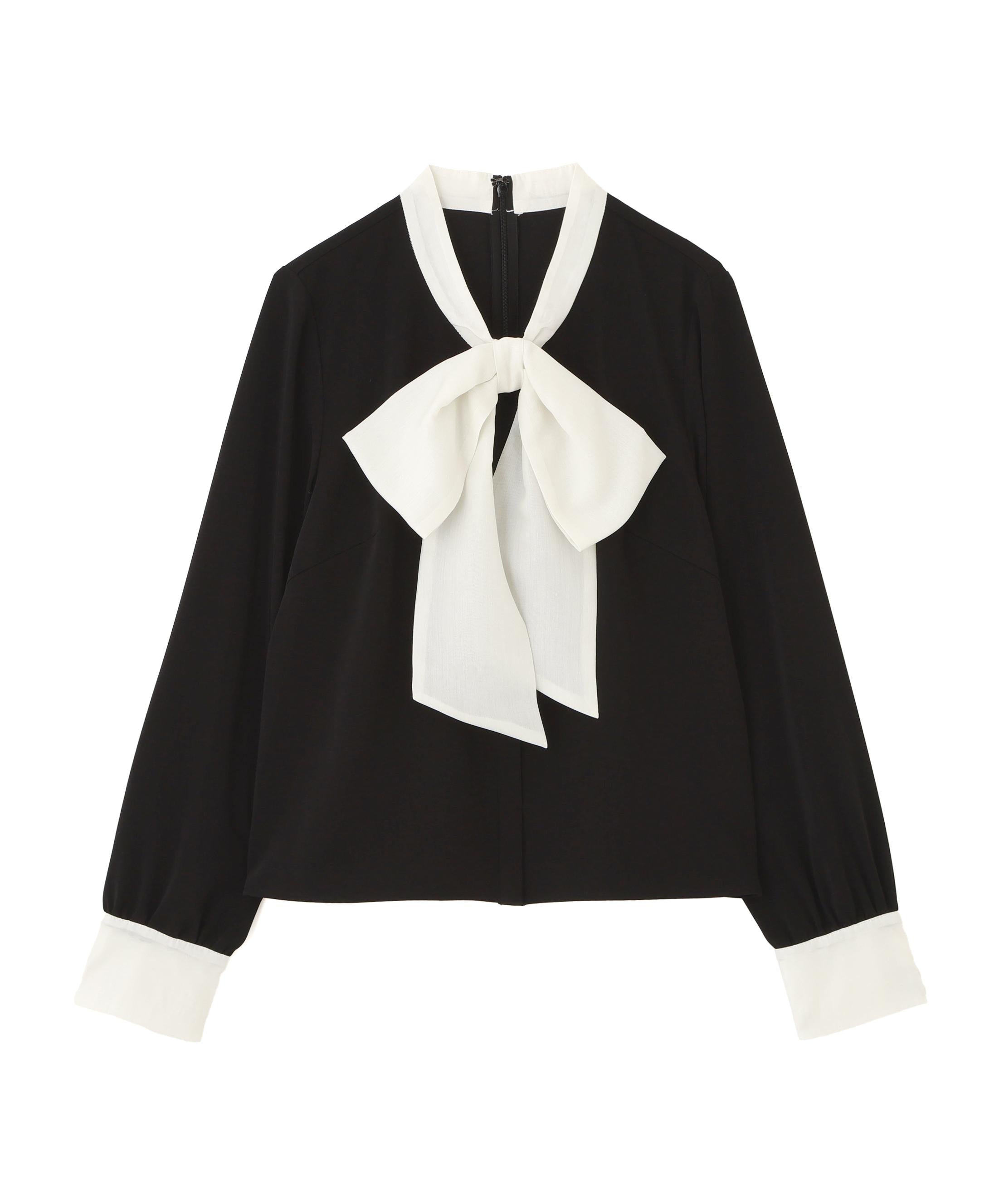 ビッグボウタイブラウス ブラック