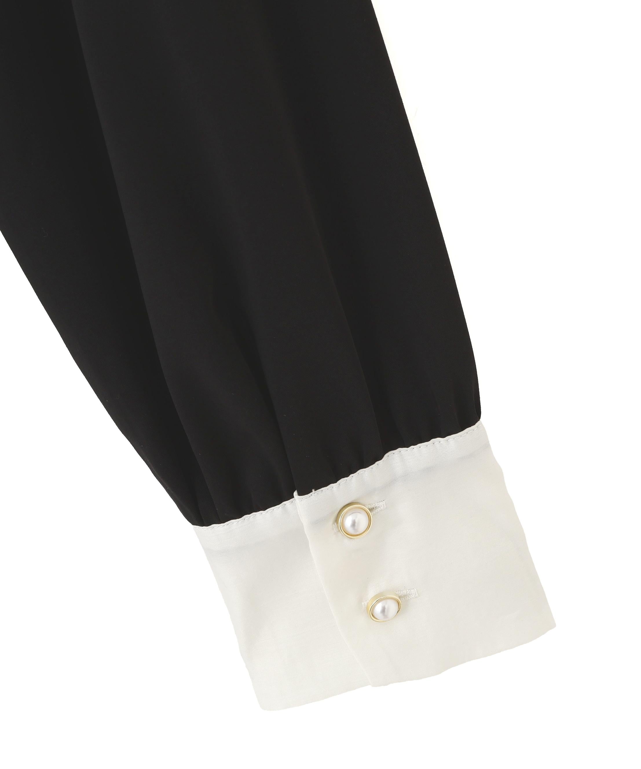 ビッグボウタイブラウス ブラック