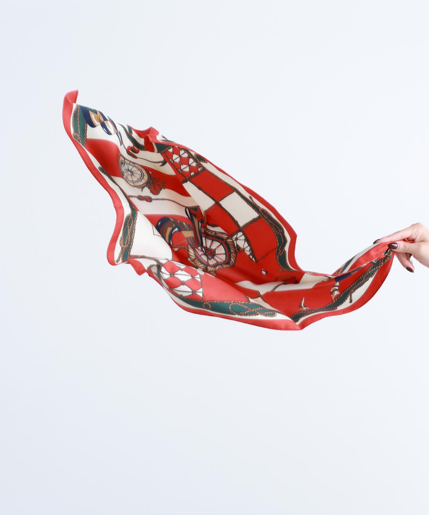 ダブルフェイスイタリアンスカーフ アカ