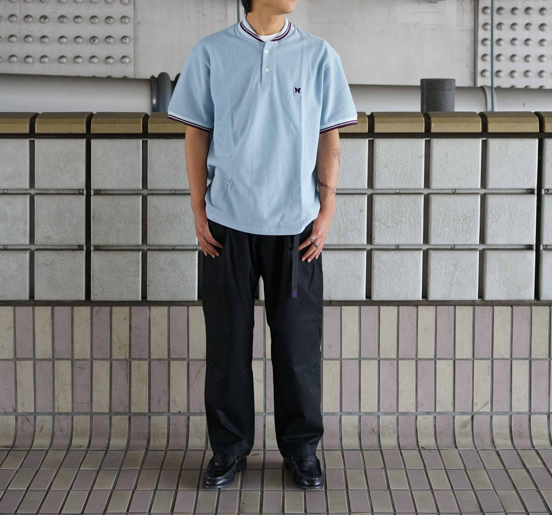 Needles/ニードルズ 別注Shawl Colla S/S Polo - Cotton Pique サックス1