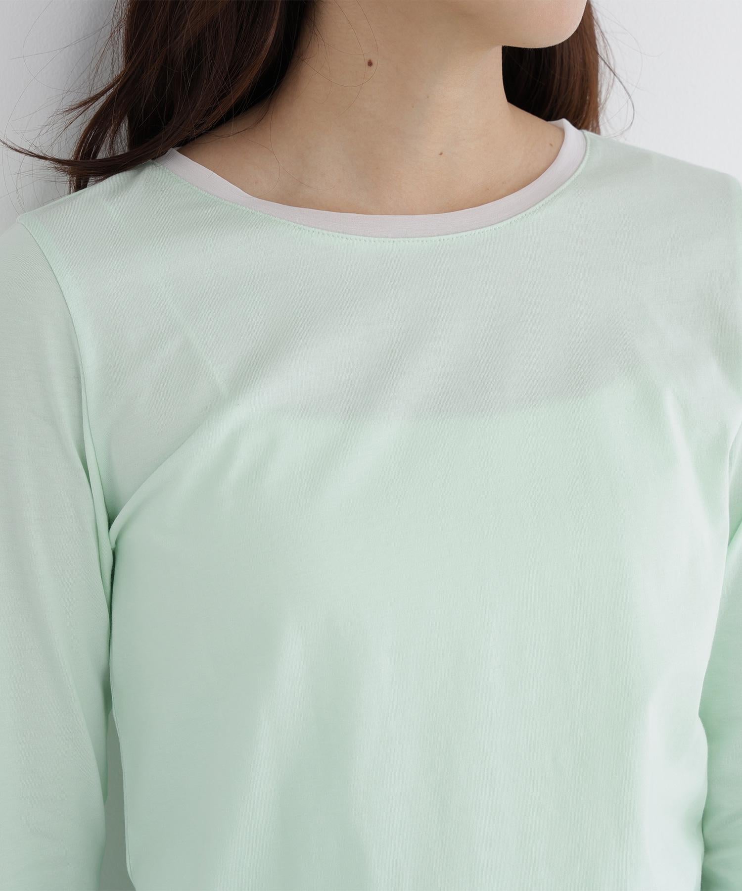 シアーカフスカットソー ライトグリーン2