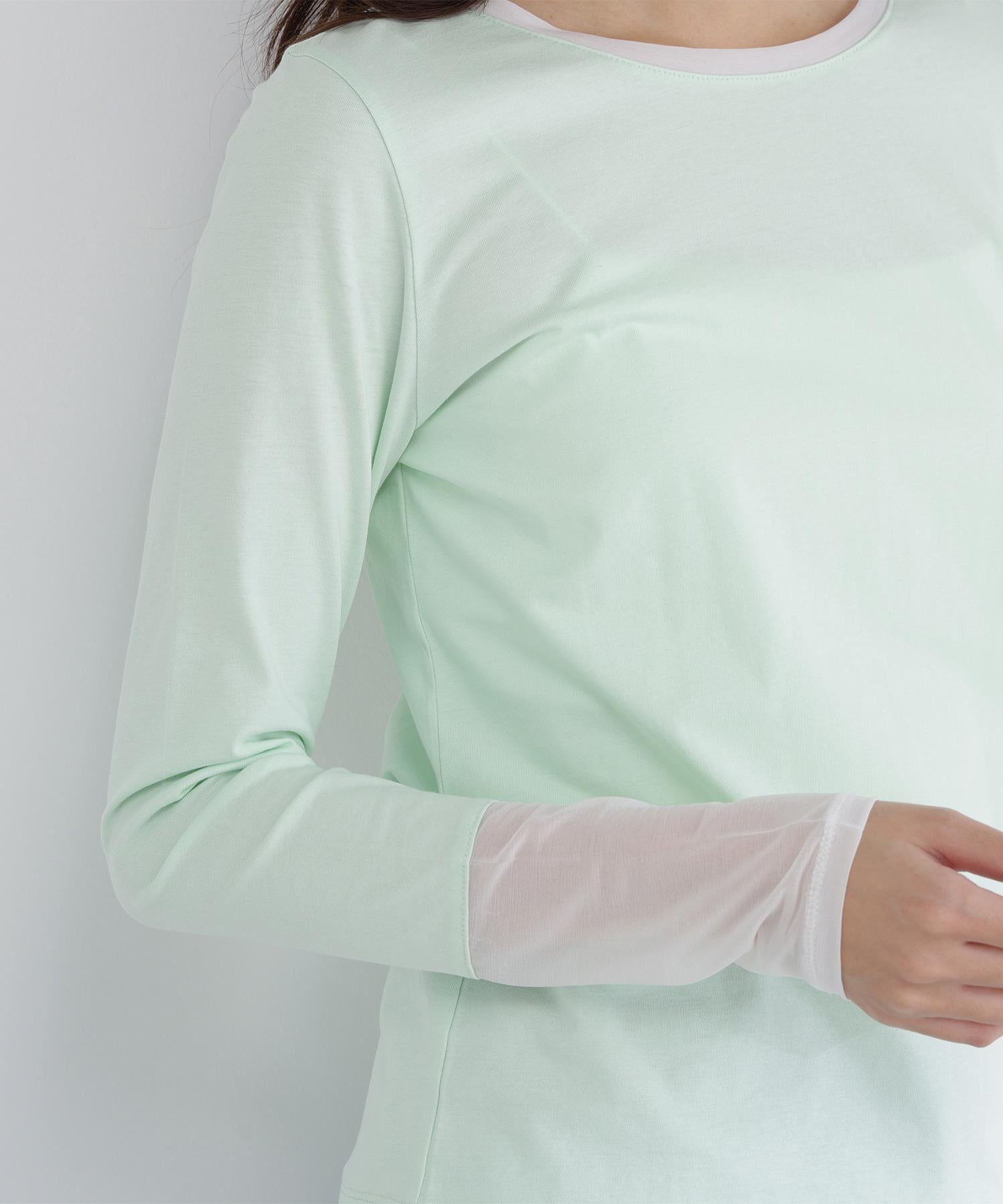 シアーカフスカットソー ライトグリーン2