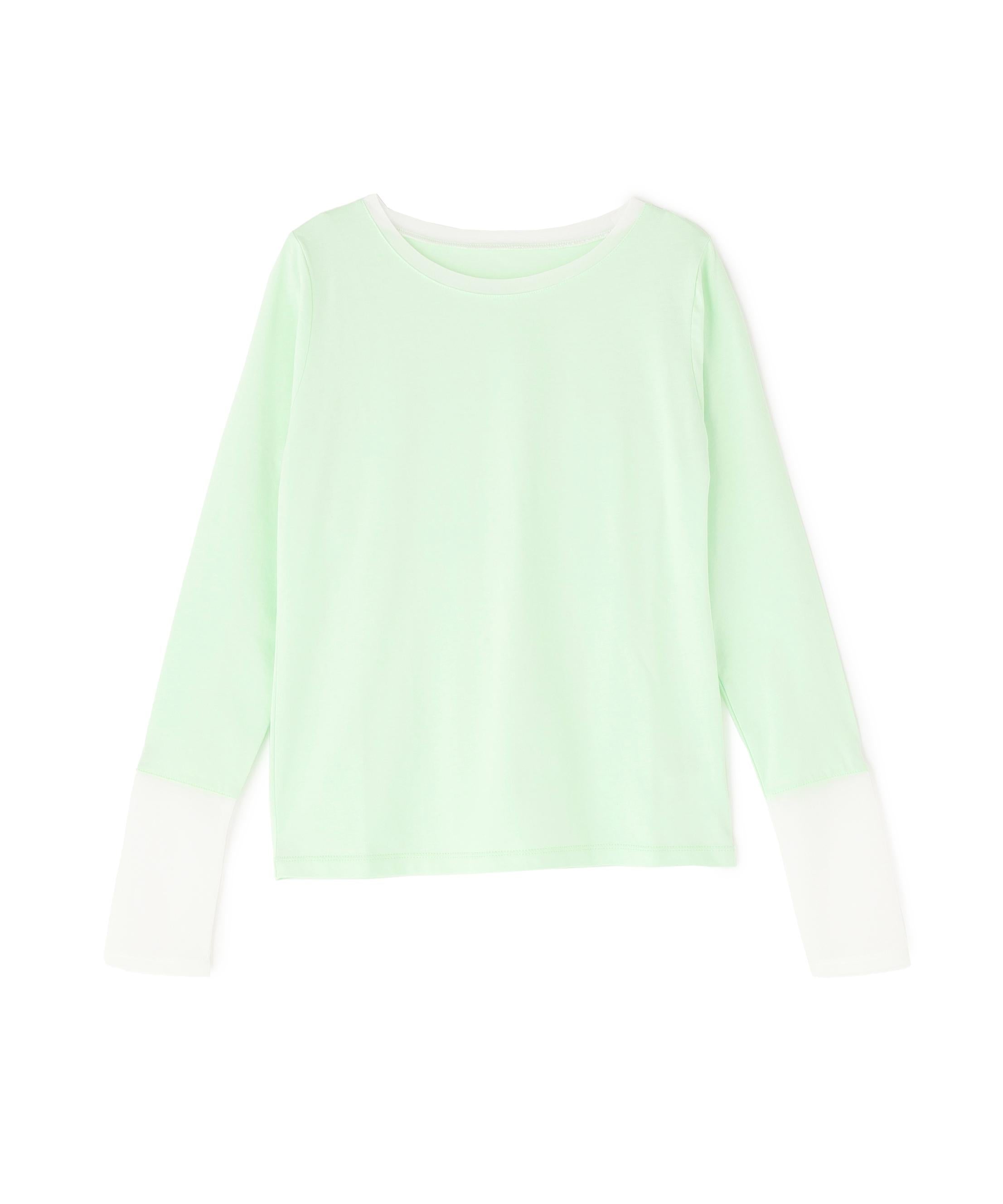 シアーカフスカットソー ライトグリーン2