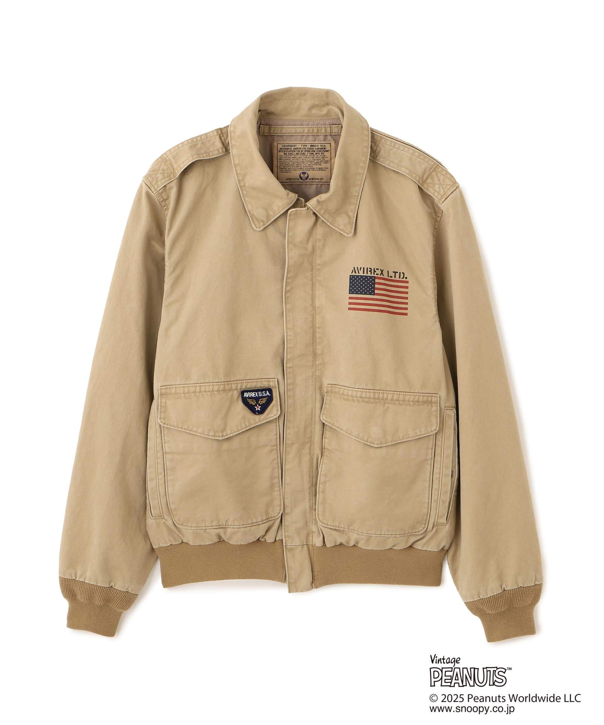 AVIREX × PEANUTS COTTON A-2 