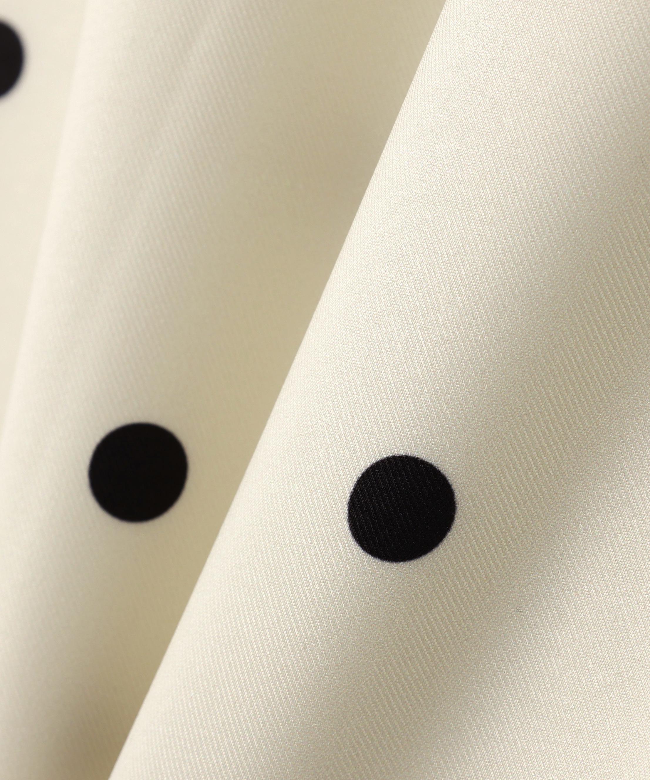 ドットサテンタイトスカート オフホワイトベース2