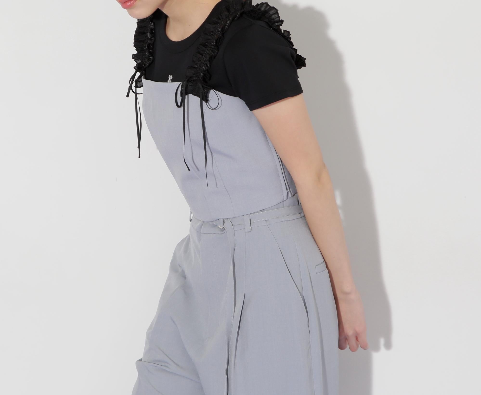 〈セットアップ対応〉フリルショルダービスチェ ブルー