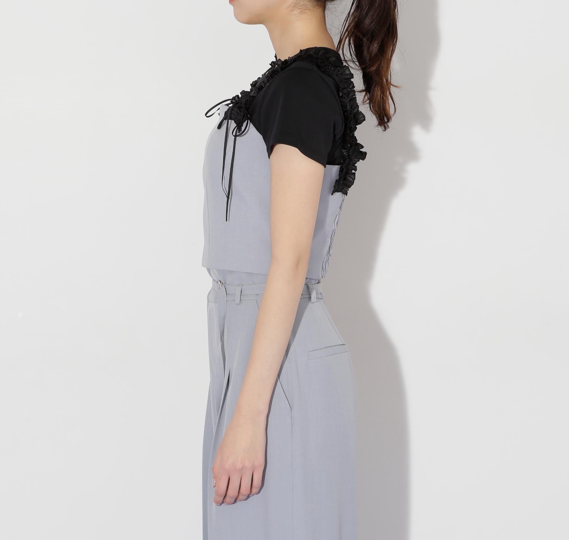 〈セットアップ対応〉フリルショルダービスチェ ブルー