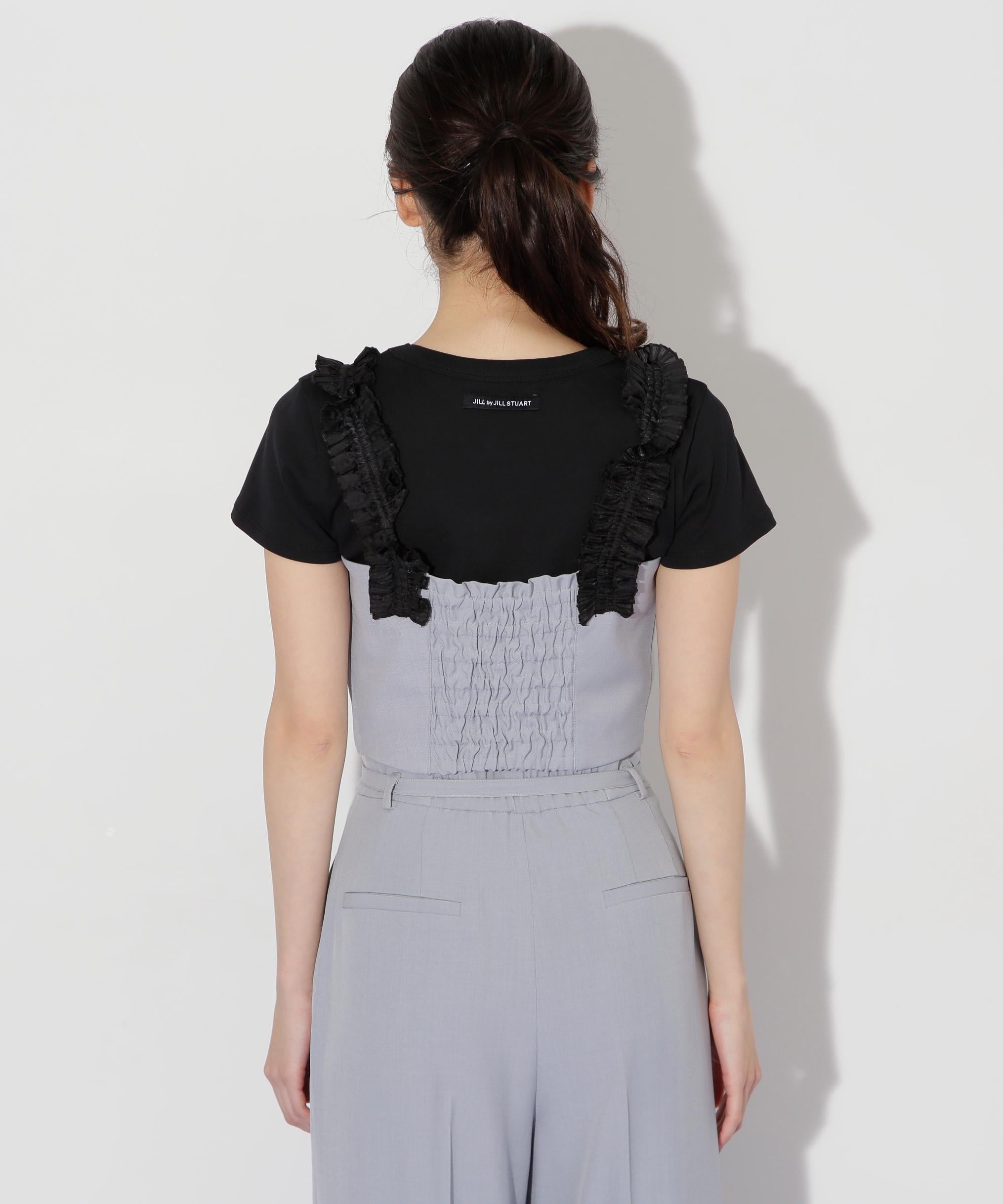 〈セットアップ対応〉フリルショルダービスチェ ブルー