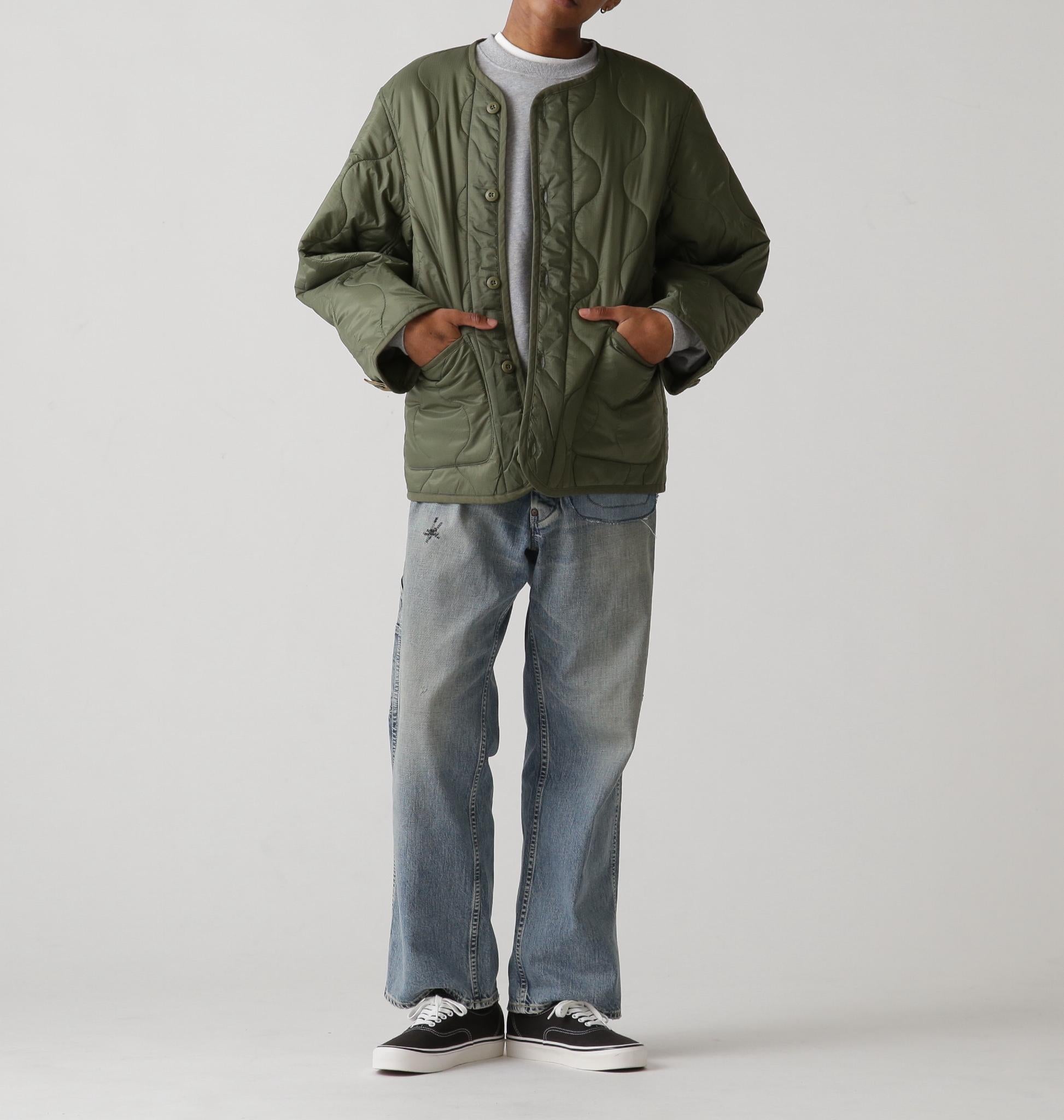QILTING LINE> JACKET オリーブ