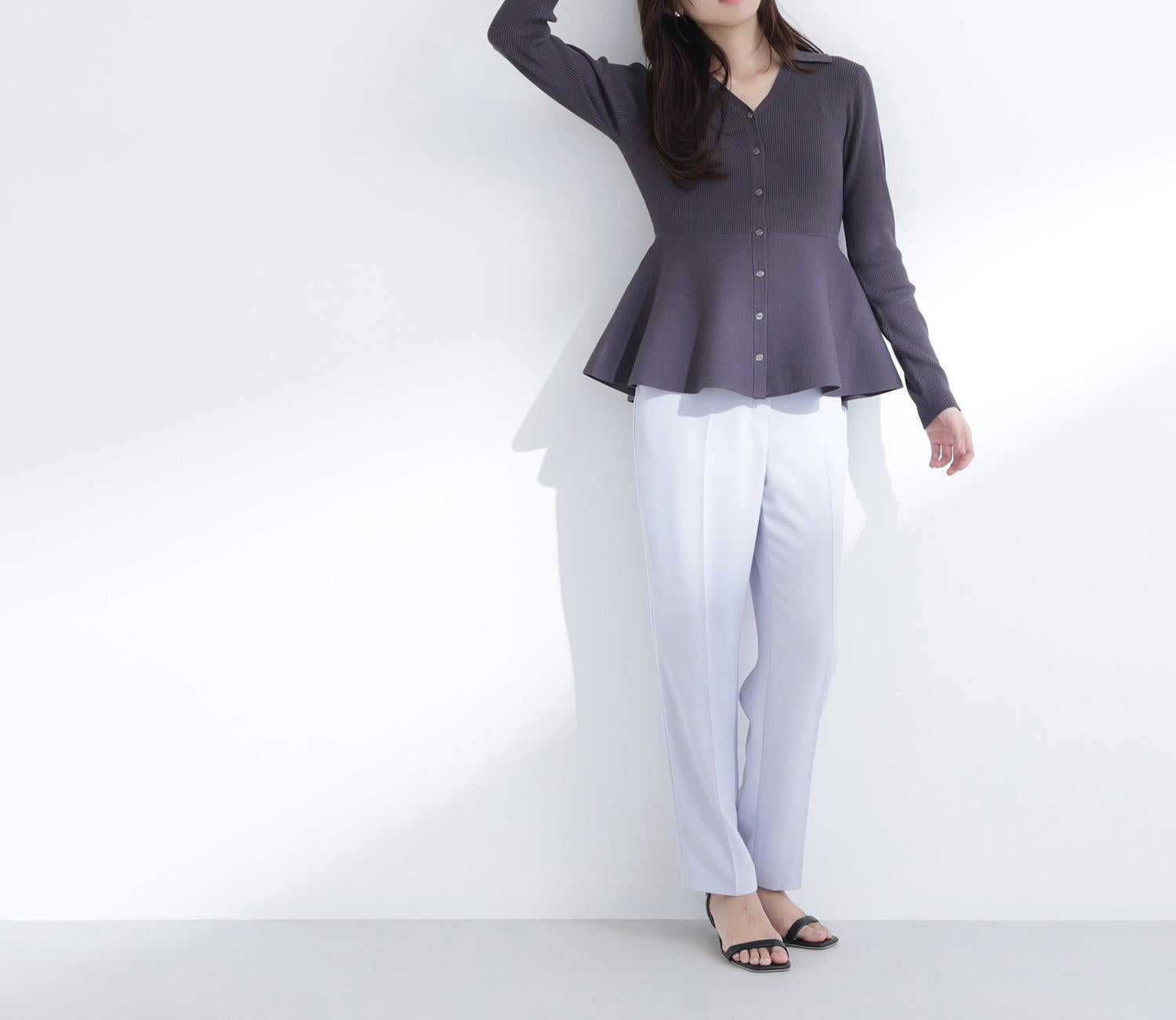 カラーテーパードパンツ ラベンダーブルー