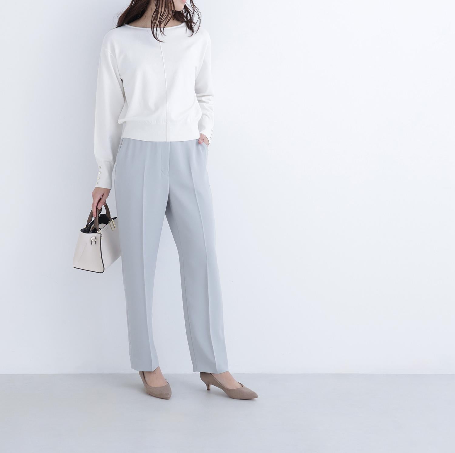 カラーテーパードパンツ ライトグリーン