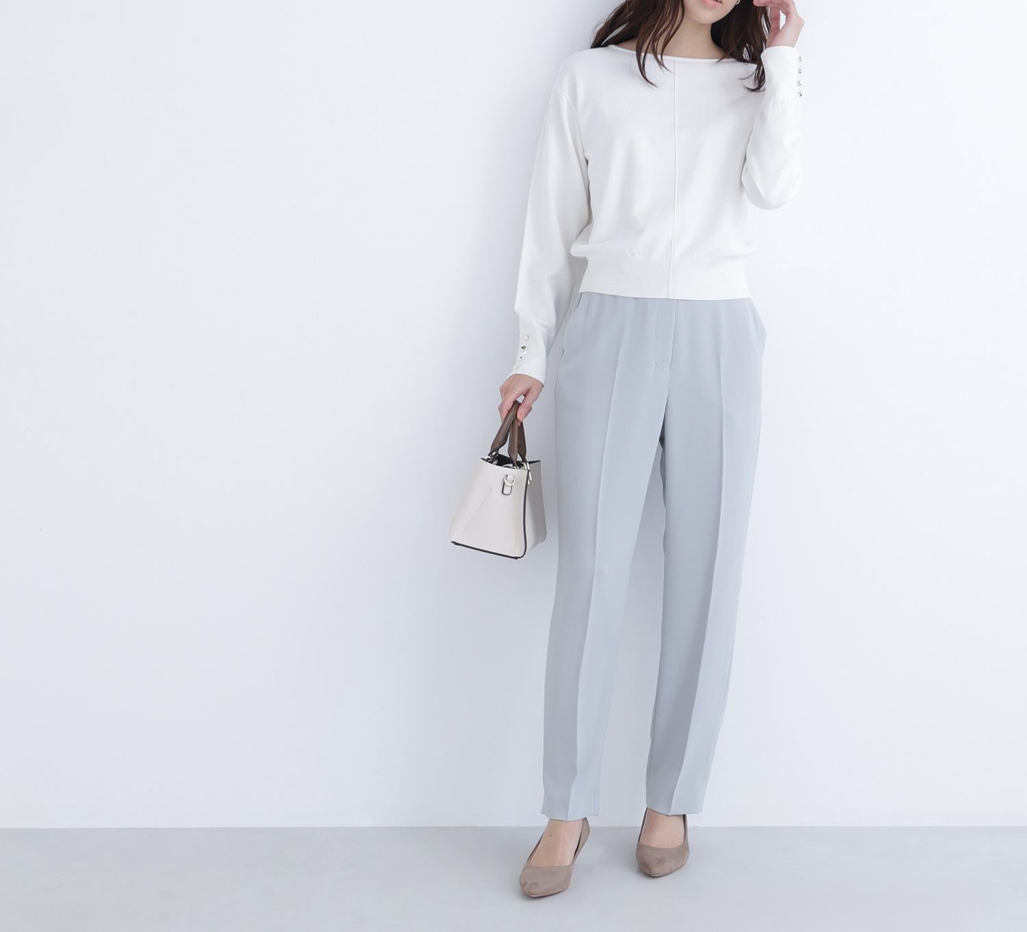 カラーテーパードパンツ ライトグリーン