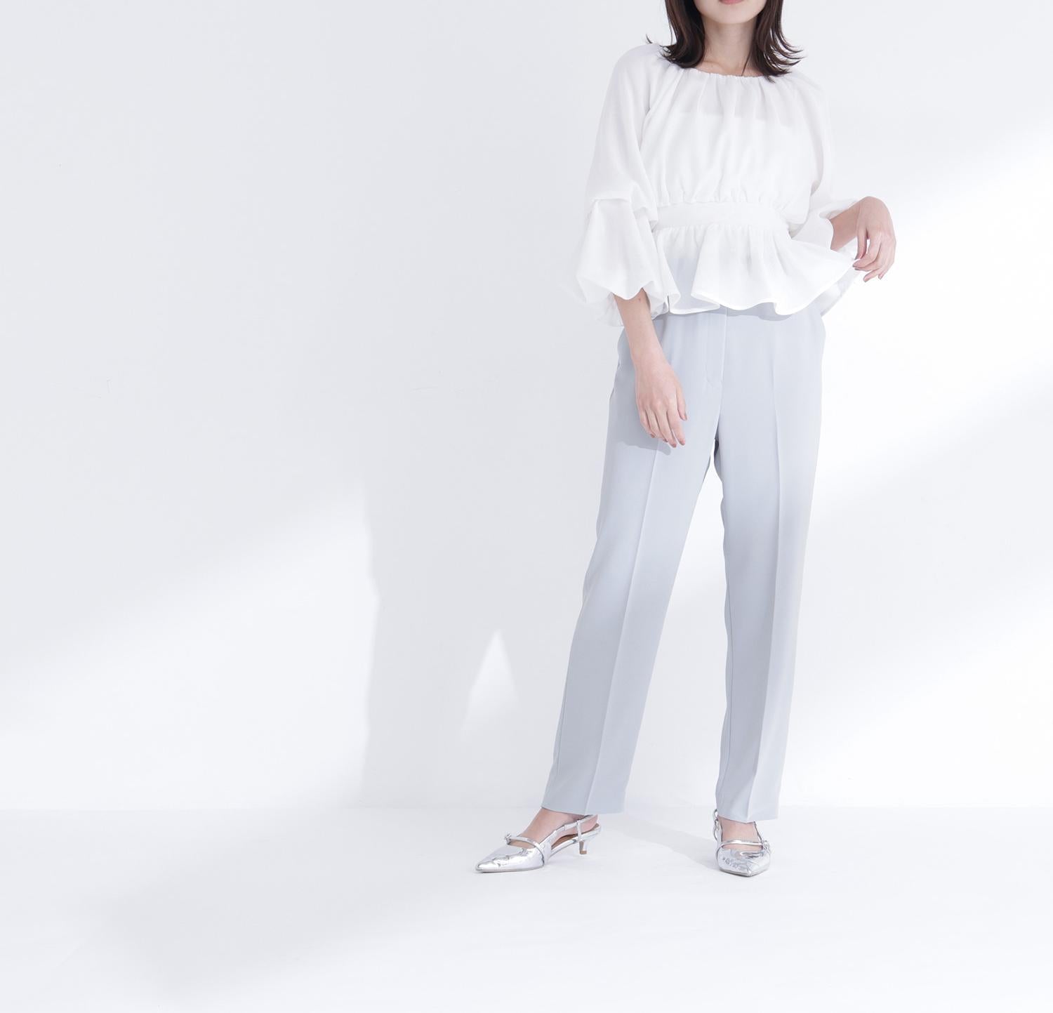 カラーテーパードパンツ ライトグリーン