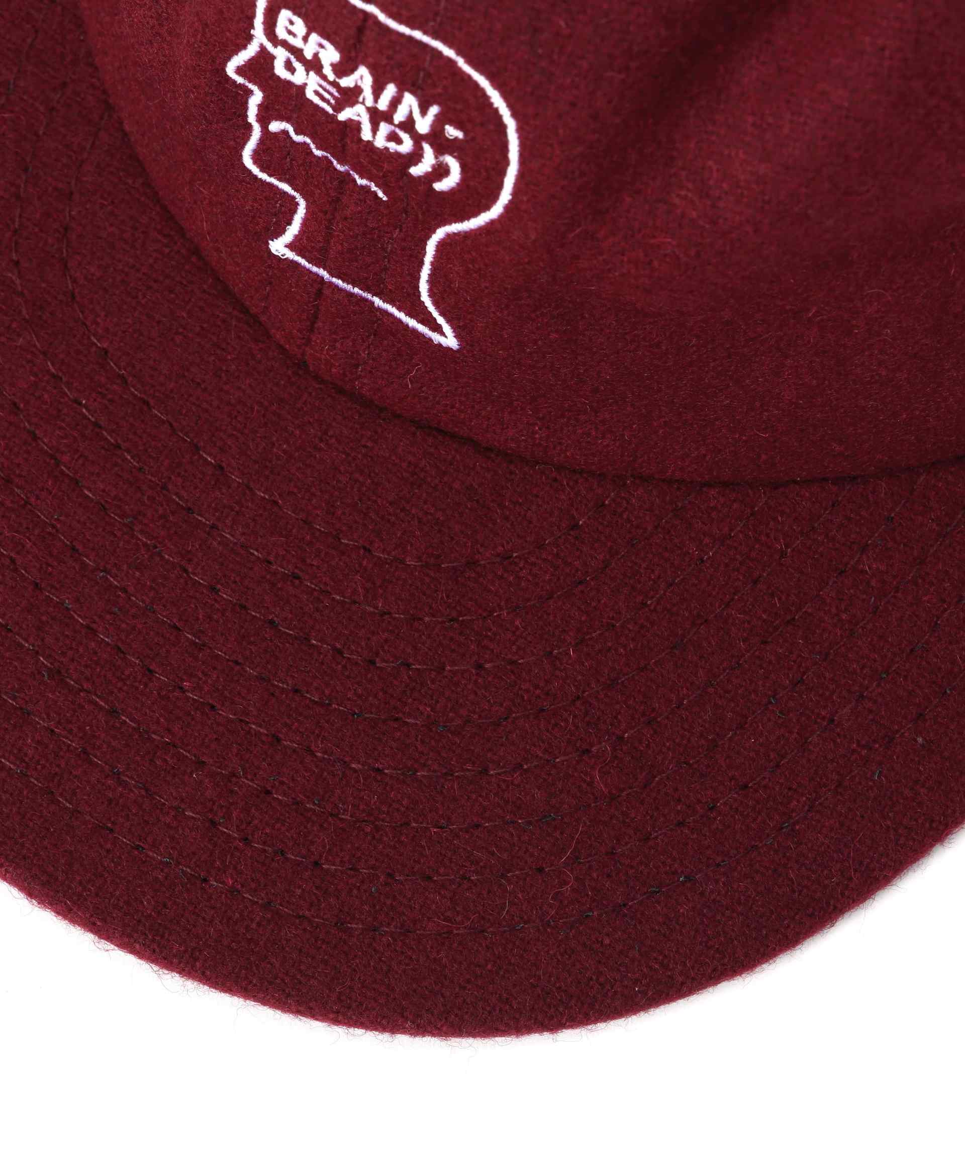 BRAIN DEAD/ブレインデッド FLANNEL LOGOHEAD 6PANEL HAT バーガンディ5
