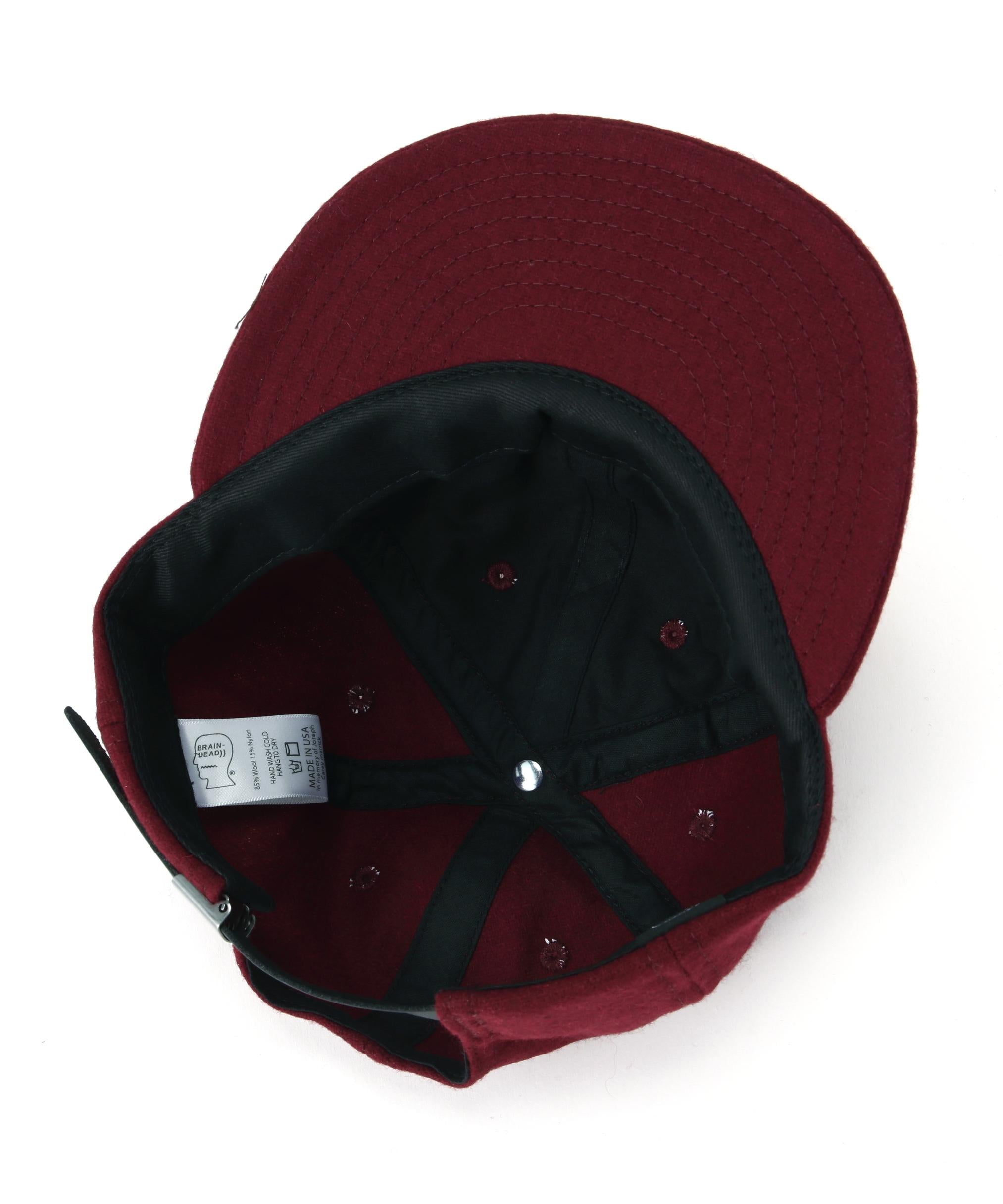 BRAIN DEAD/ブレインデッド FLANNEL LOGOHEAD 6PANEL HAT バーガンディ5