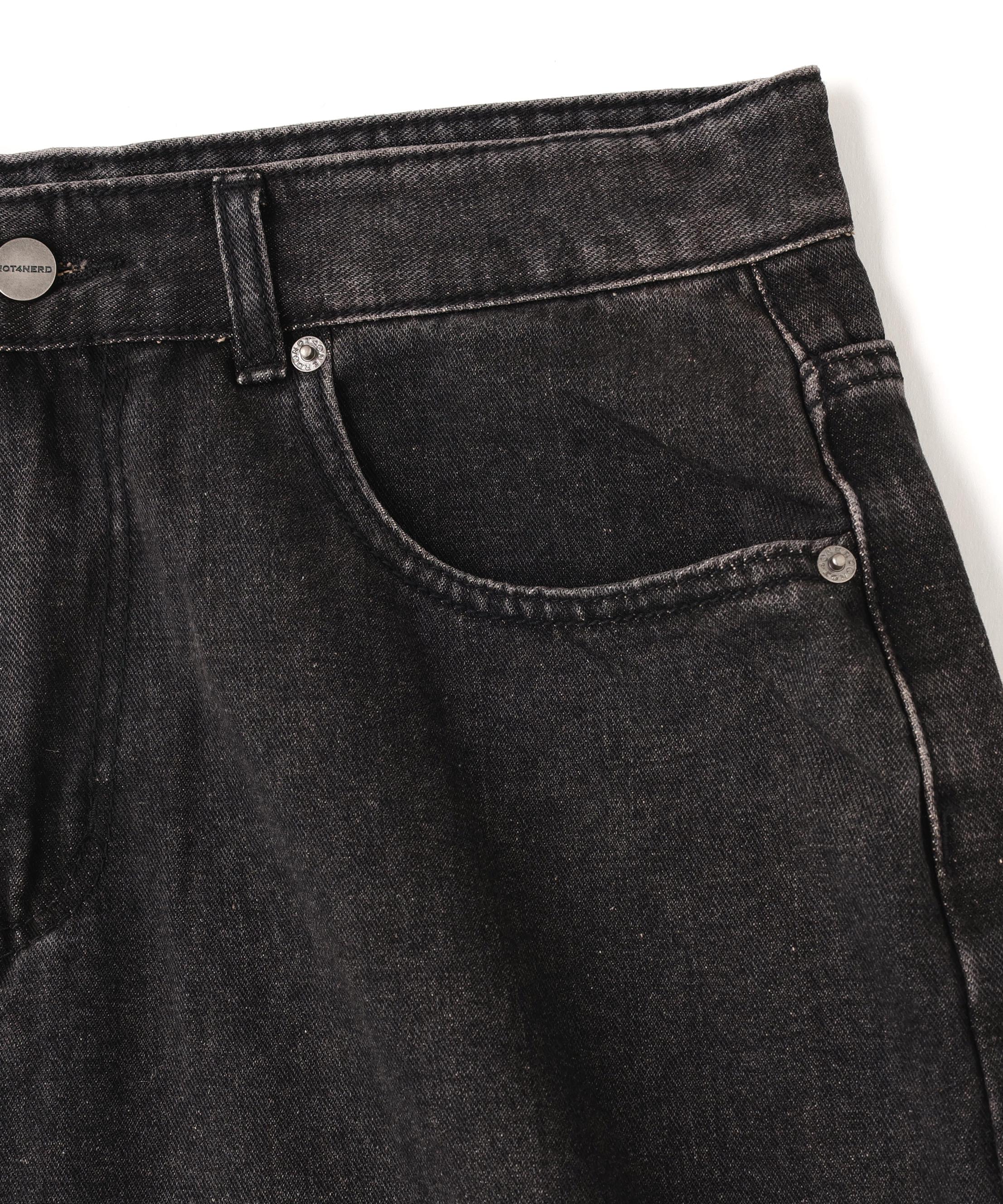 NOT4NERD/ノットフォーナード/FLAME DENIM SHORTS ブラック