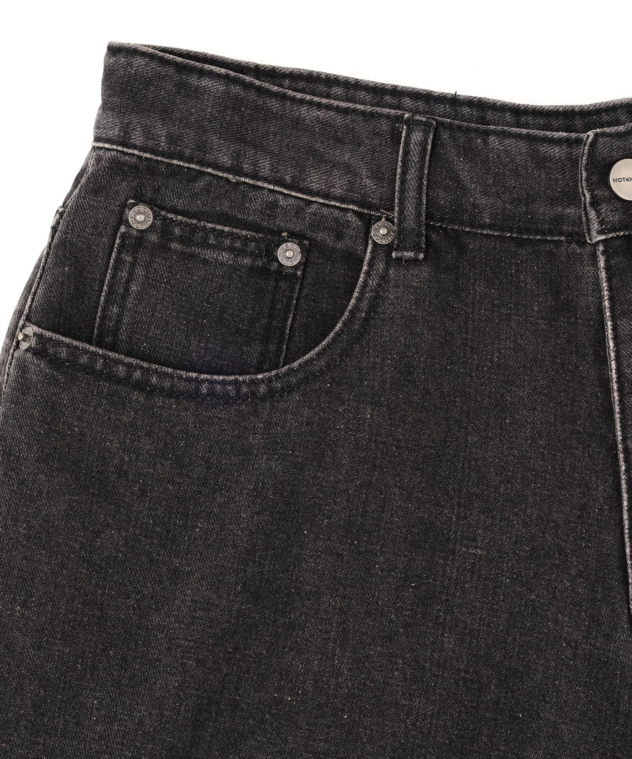 NOT4NERD/ノットフォーナード/FLAME DENIM SHORTS ブラック