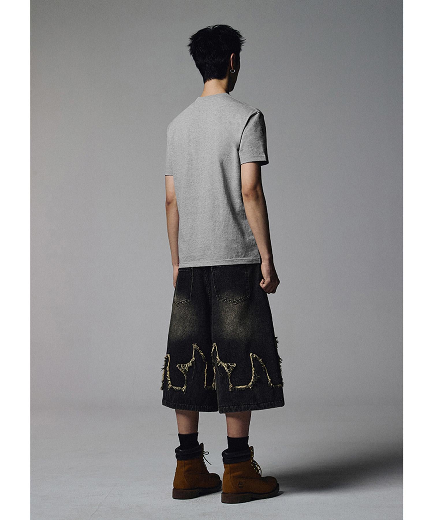 NOT4NE>D/ノットフォーナード/FLAME DENIM SHO>TS ブラック