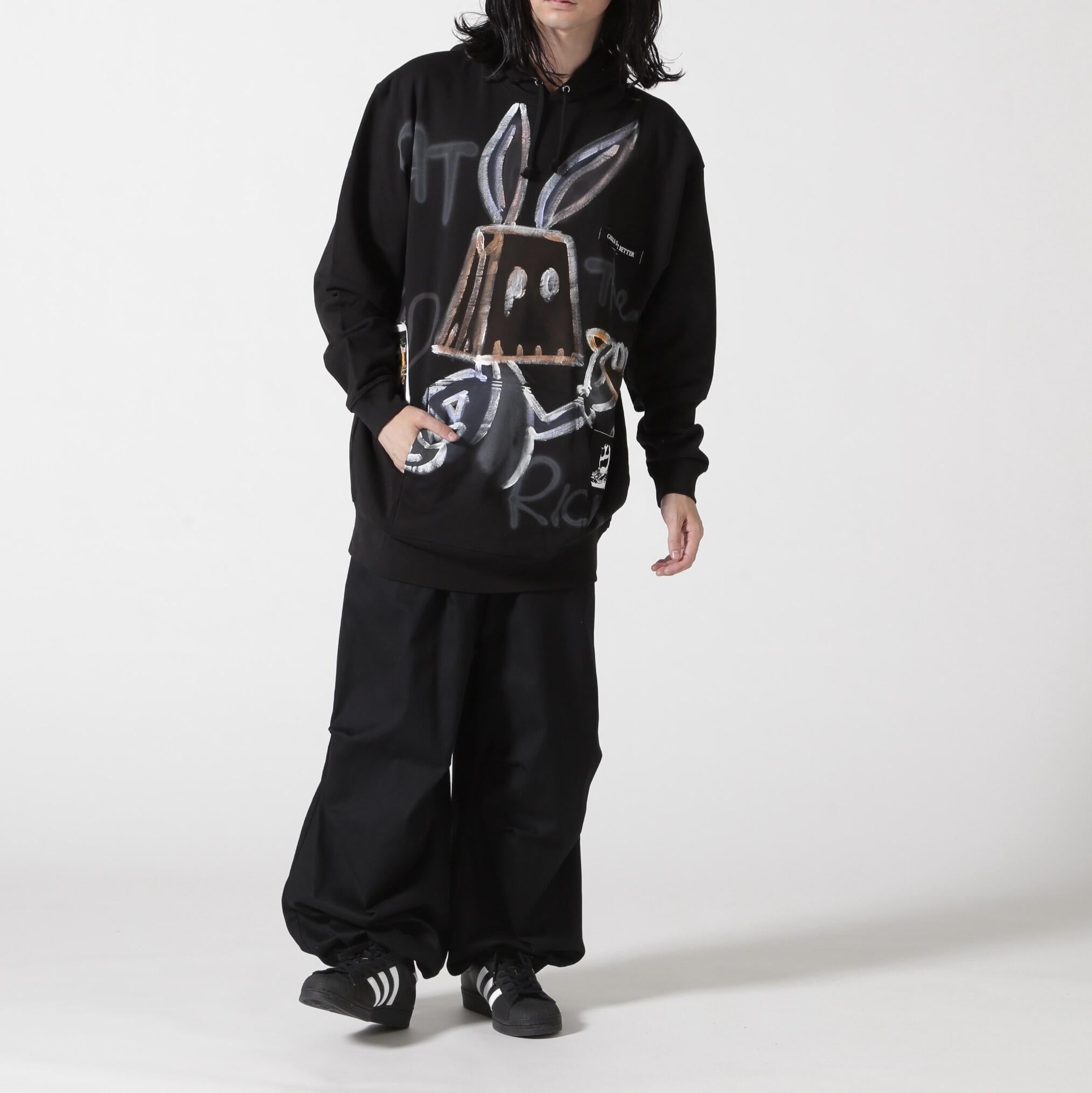 guenika/ゲルニカ/Hand Painted Hoodie - ANONYMOUSE ブラック